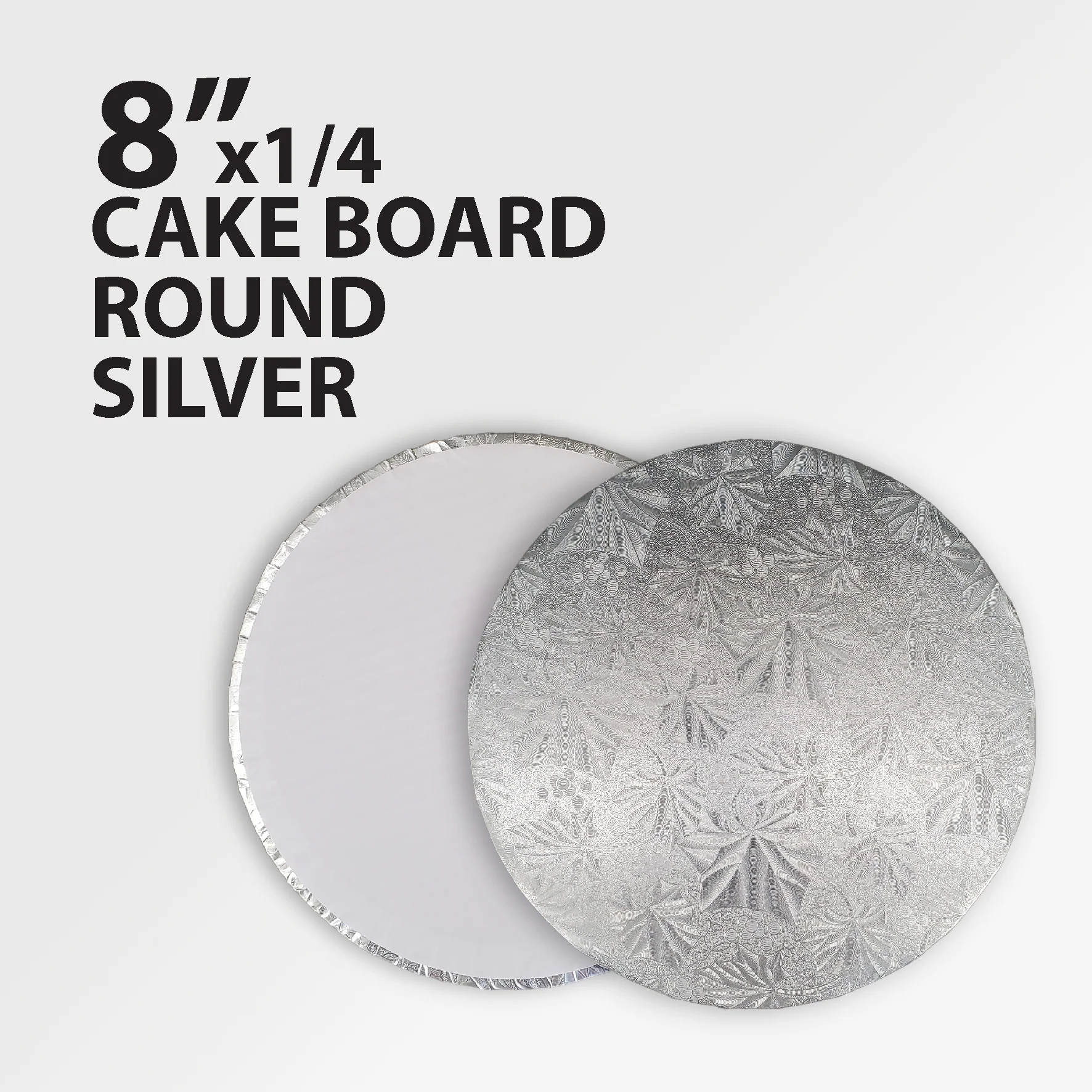 CLR - Decora - Cake Board - Round - Silver - 8x1/4 - Image 3