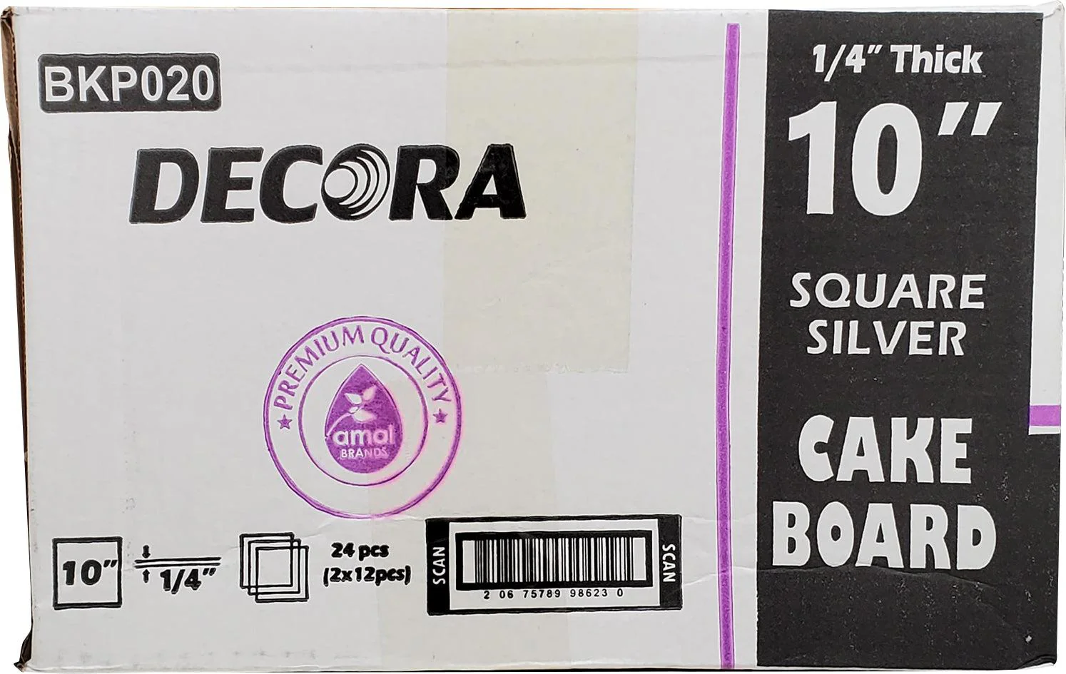CLR - Decora - Cake Board - Square - 10x10x1/4 - Image 2