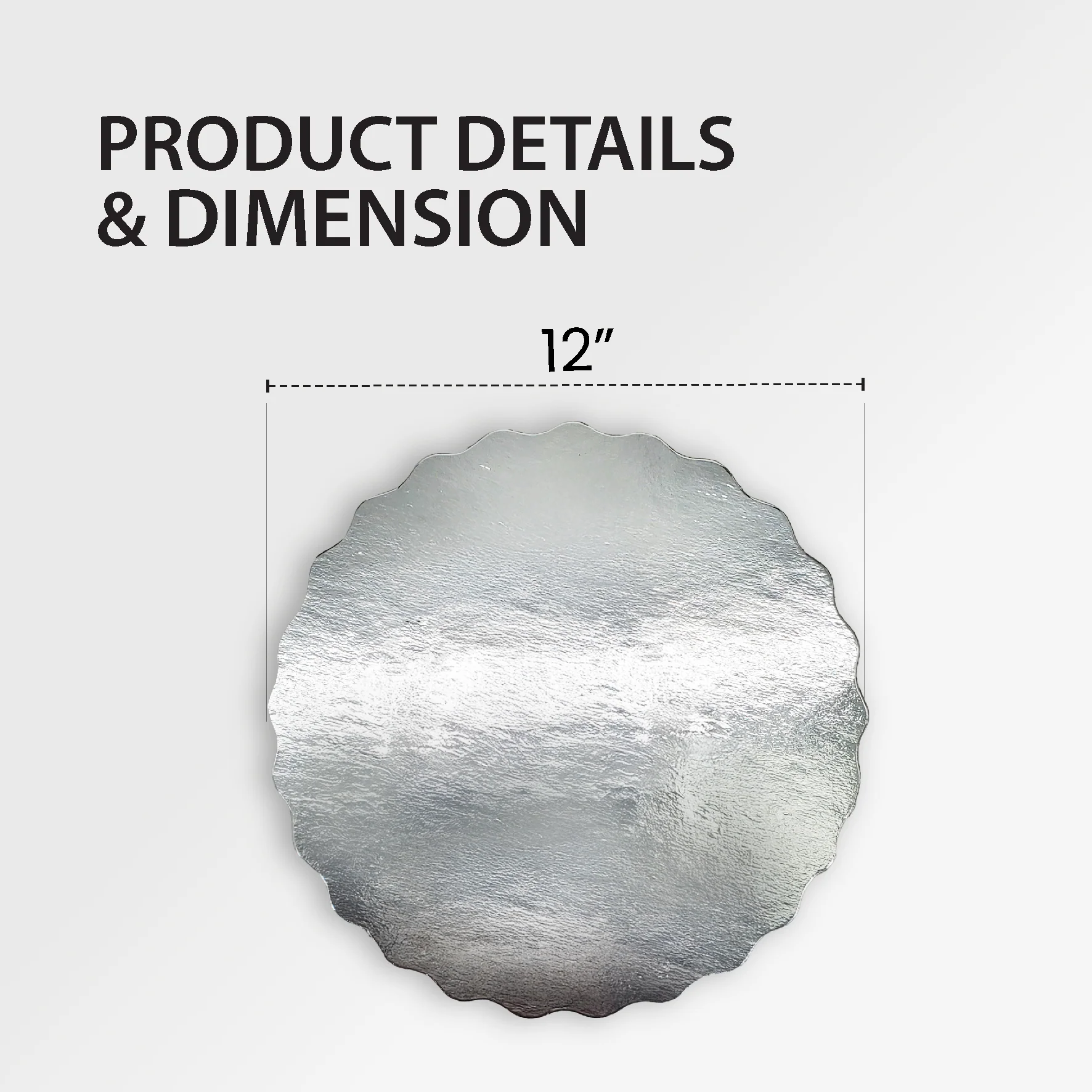 Enjay - Scallop Sheets - 12" - Round - Silver - 0.45 thick - Image 2