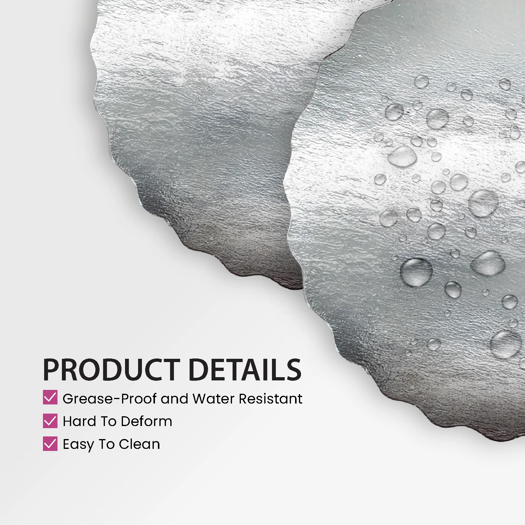 Enjay - Scallop Sheets - 12" - Round - Silver - 0.45 thick - Image 3