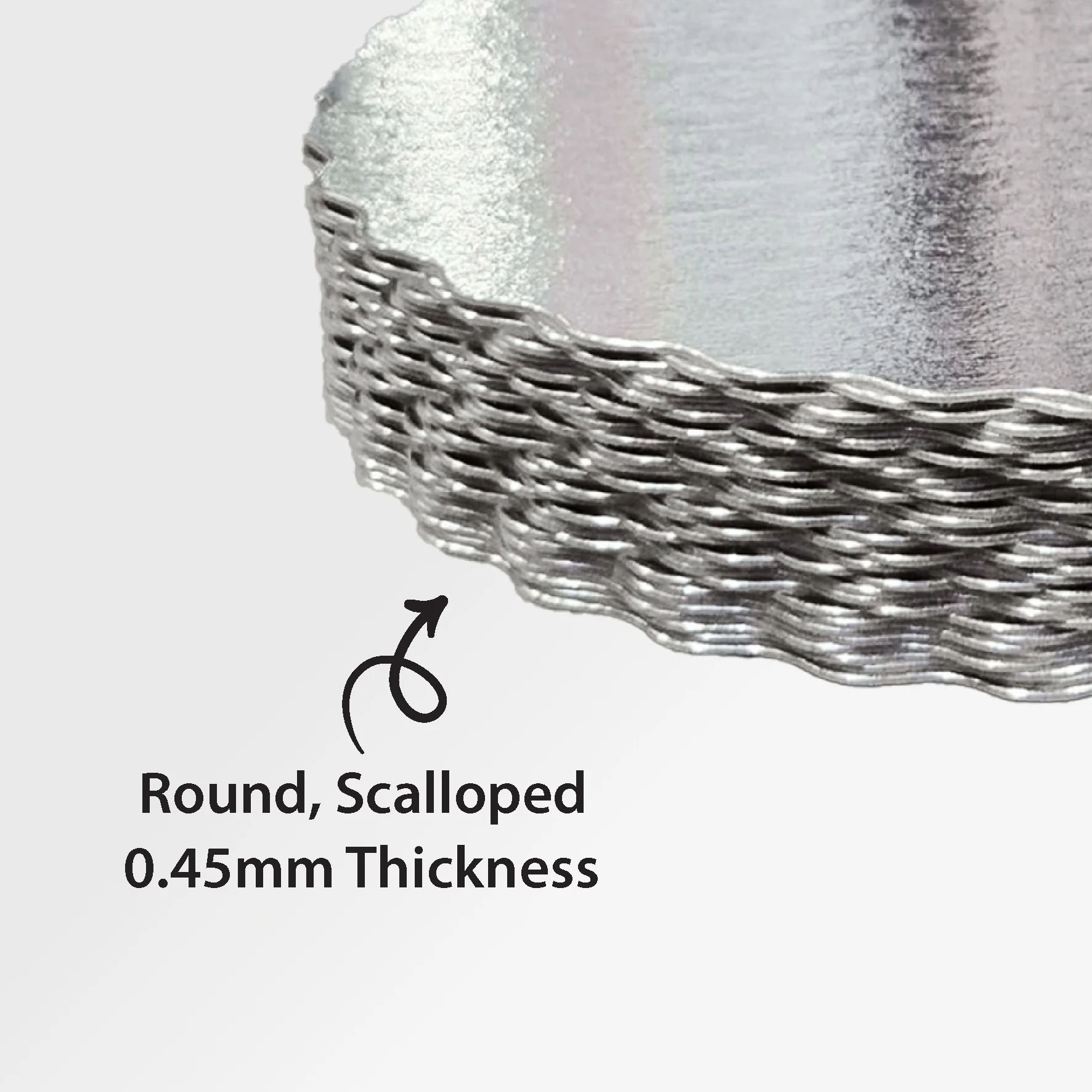 Enjay - Scallop Sheets - 12" - Round - Silver - 0.45 thick - Image 7