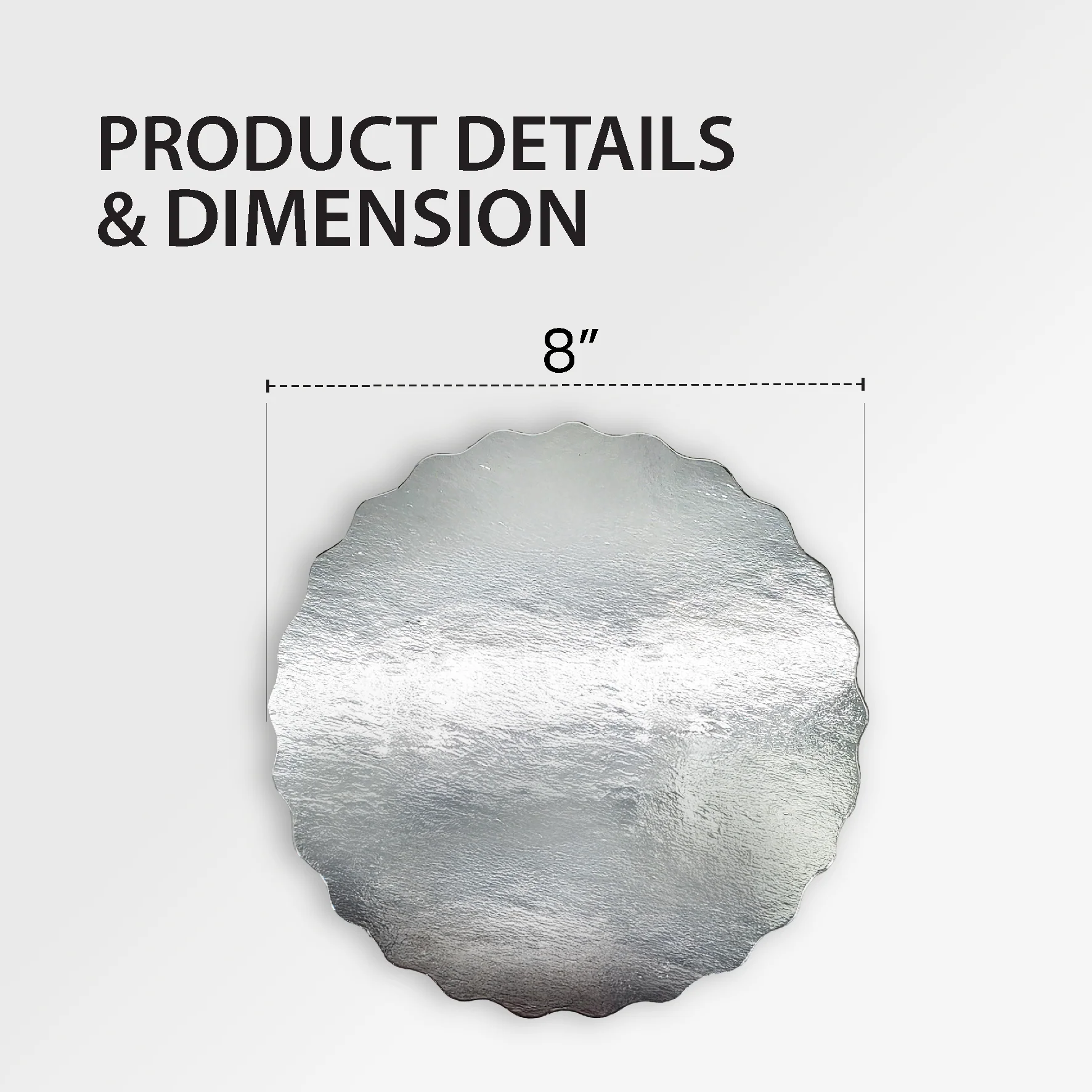 Enjay - Scallop Sheets - 8" - Round - Silver - 0.45 thick - Image 2