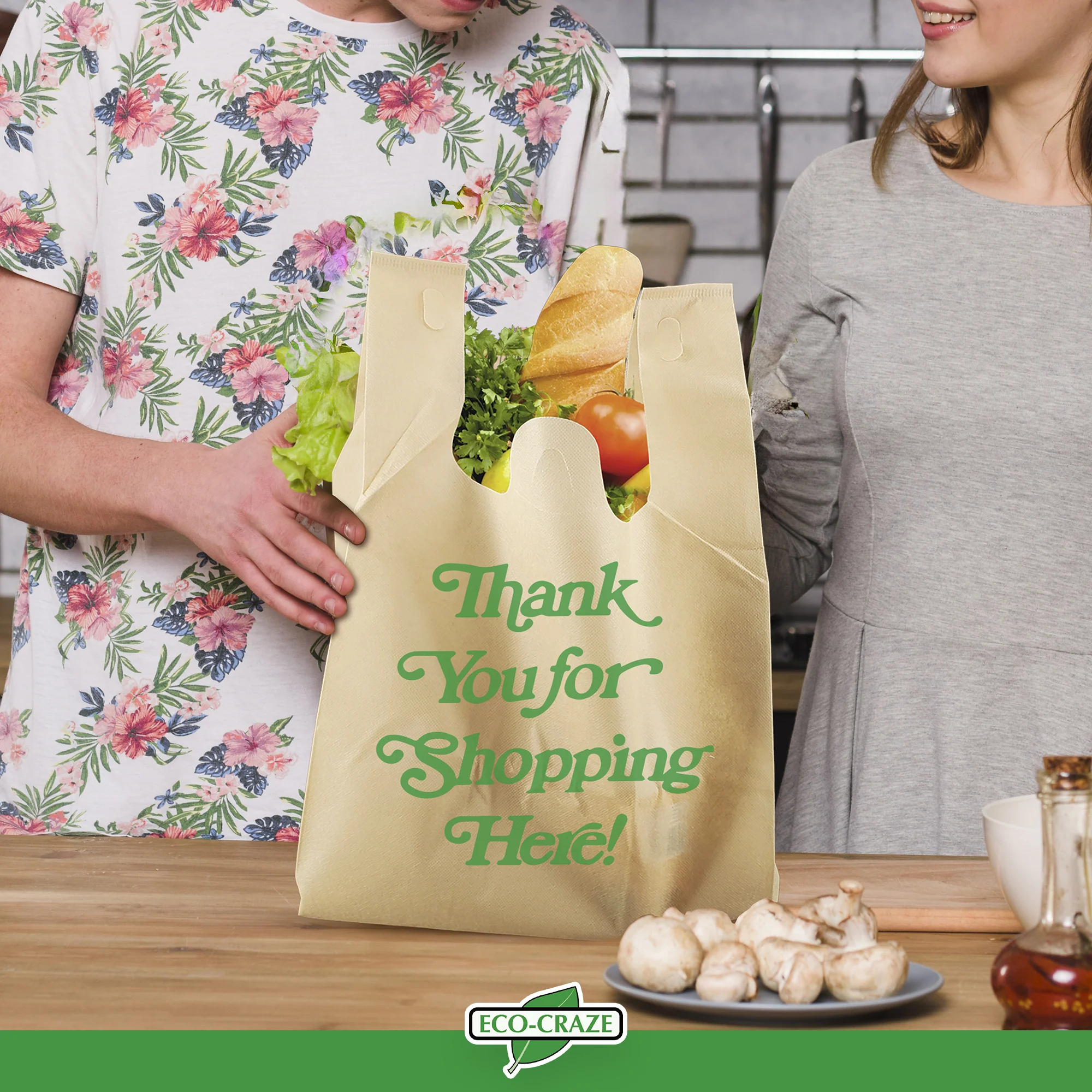 Eco-Craze - 12x8x23 – Thank You - Non Woven Reusable – Shopping Bag - Image 8