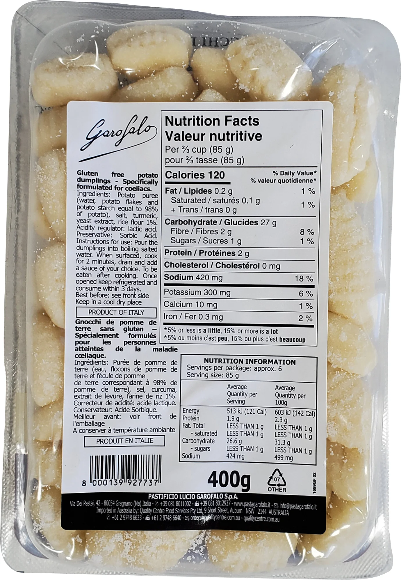 Garofalo - Potato Gnocchi - Gluten Free - Image 2