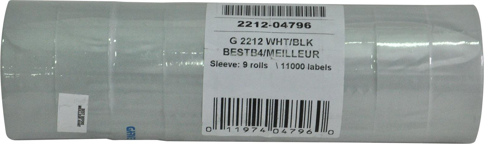 Garvey - Price Gun Label - BB - Single Line - White - G 2212-04796/97 - Image 2