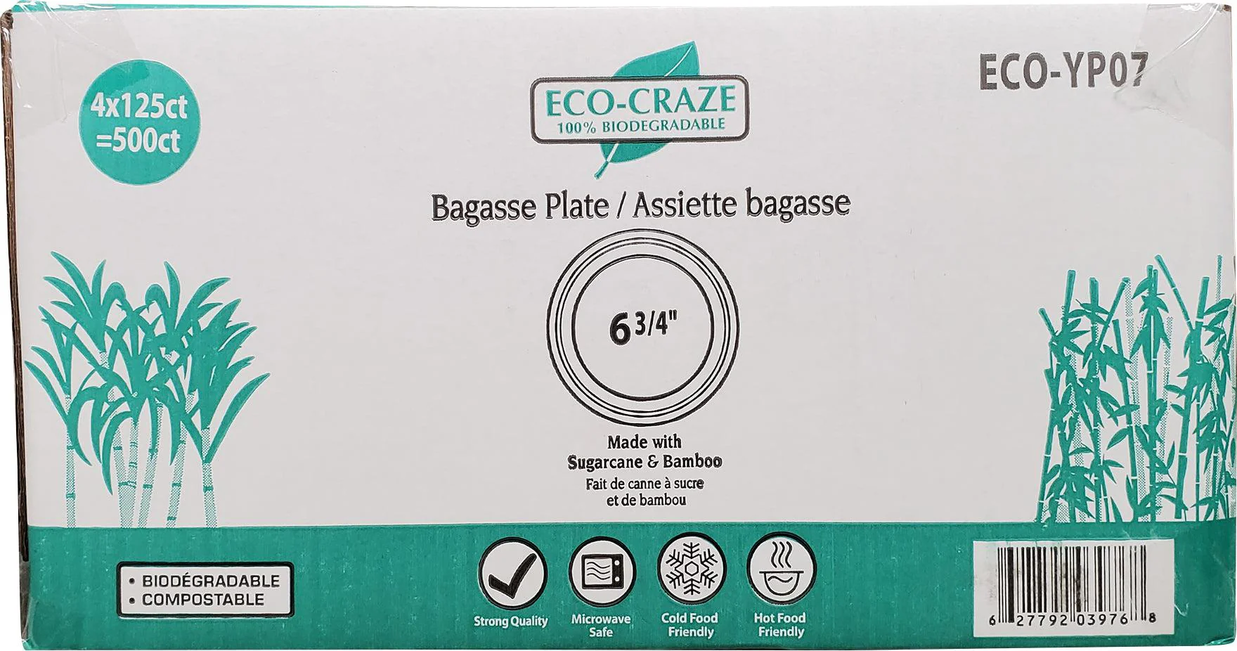 Eco-Craze - Bagasse Plate - 6.75" Round - Image 2