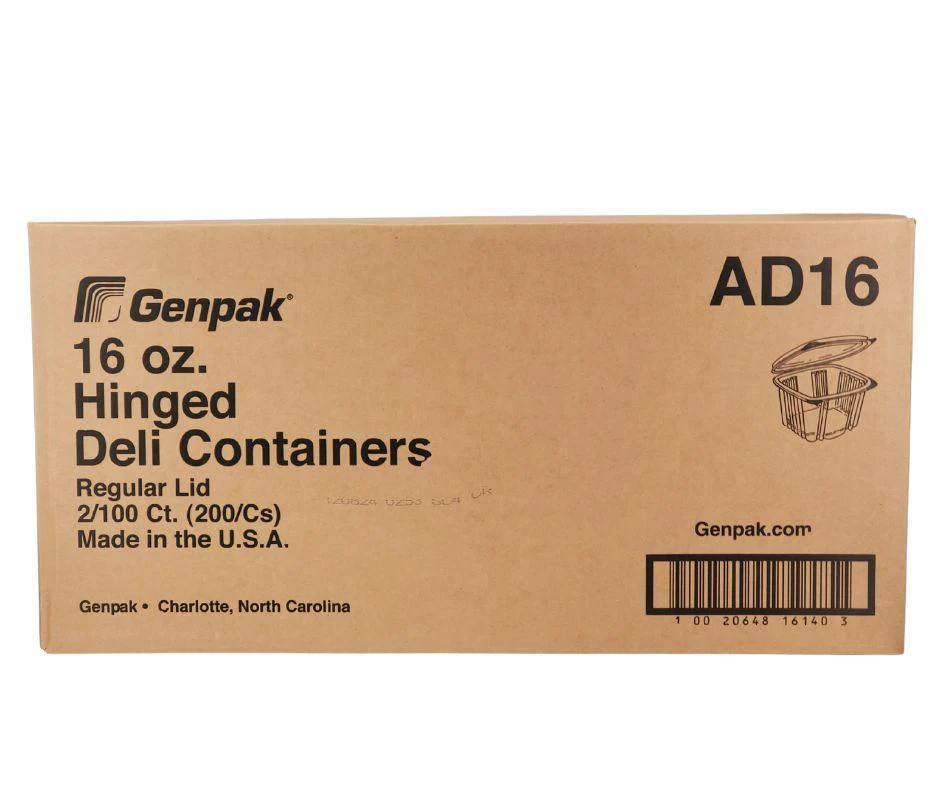 Genpak - Hinged Deli Container - Clear - 16oz - AD16 - Image 2