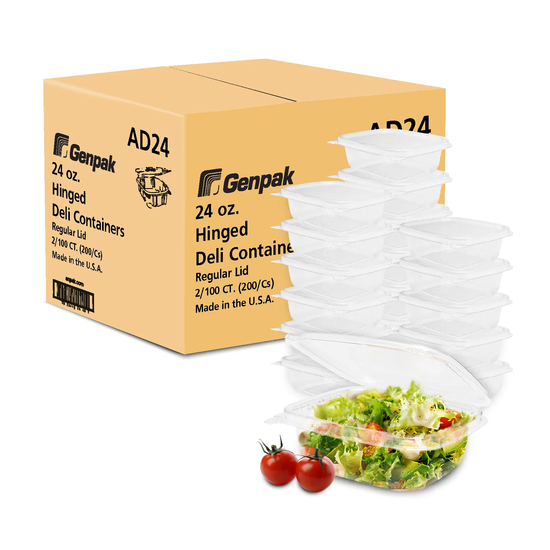Genpak - Hinged Deli Container - Clear - 24oz - AD24 - Image 6