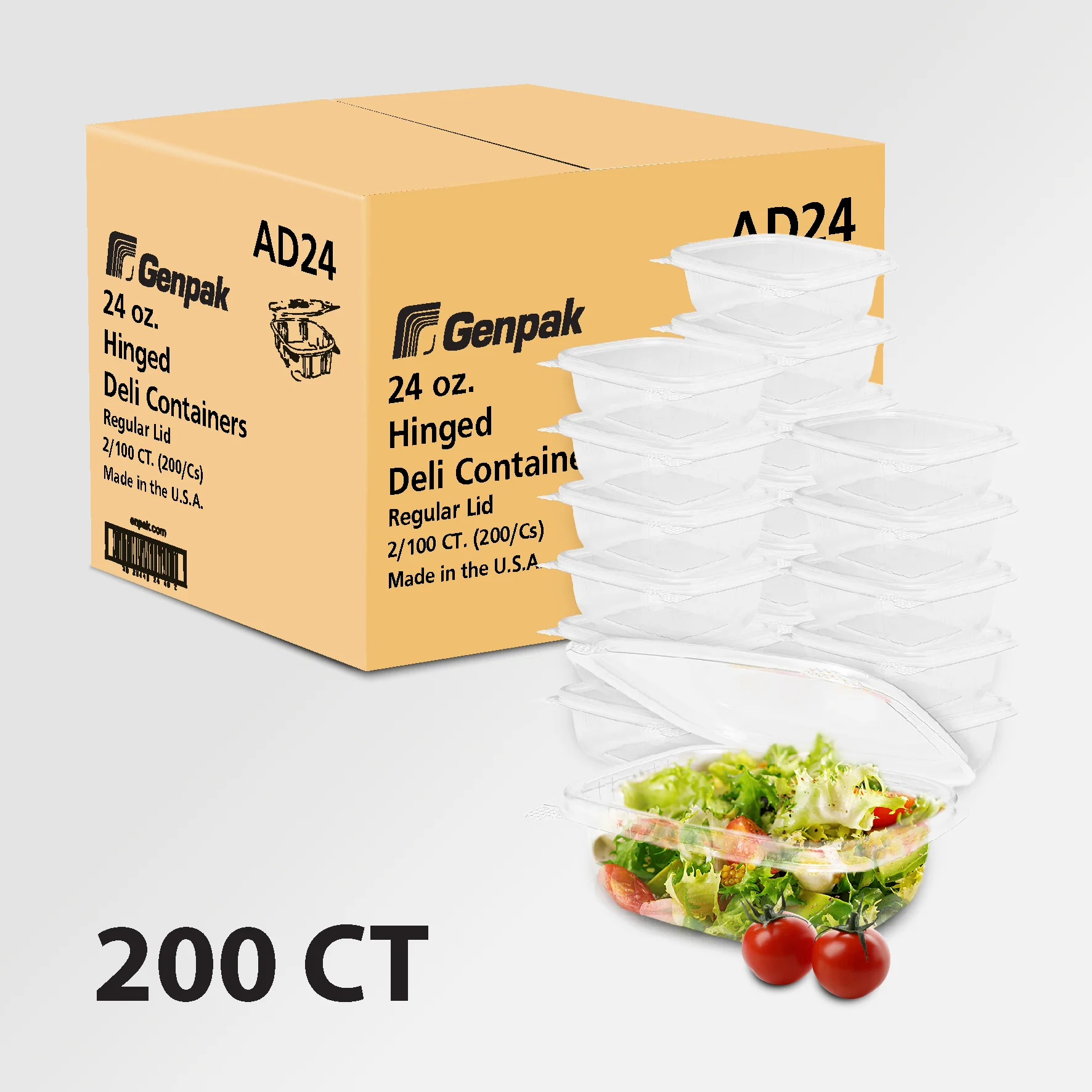 Genpak - Hinged Deli Container - Clear - 24oz - AD24 - Image 7