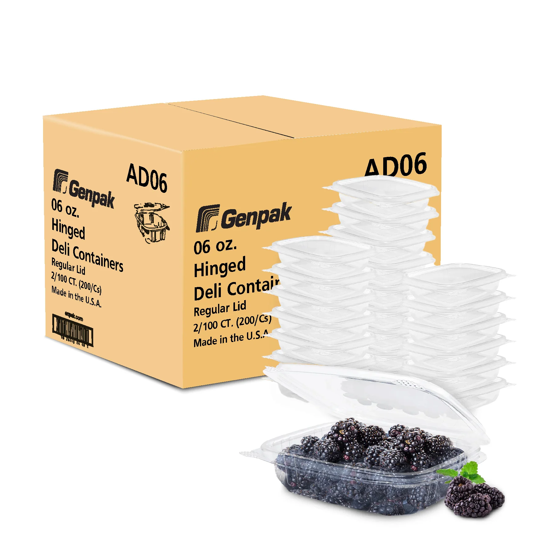 Genpak - Hinged Deli Container - Clear - 6oz - AD06 - Image 6