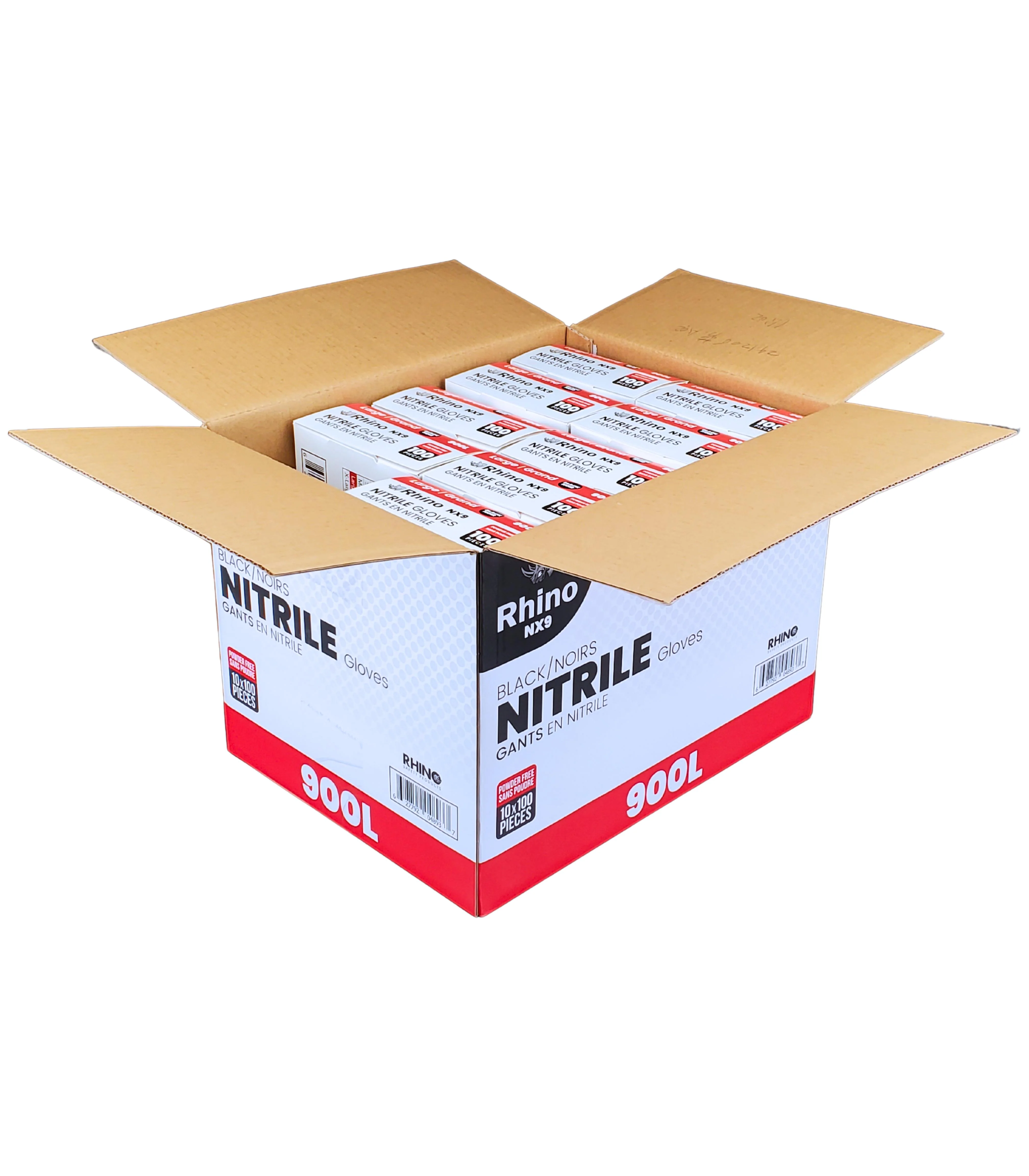 Rhino - NX9 - Black Nitrile Gloves - PF - Large - 900L - Image 4