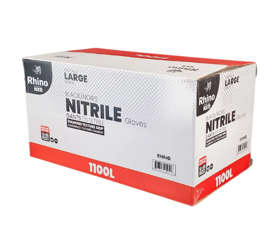 Rhino - NX11 - Black Nitrile Gloves - Diamond - 6mil - Large - 1100L - Image 8