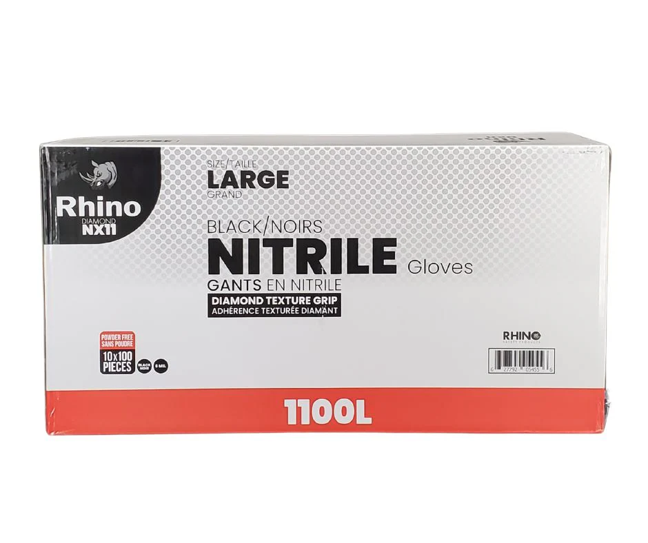 Rhino - NX11 - Black Nitrile Gloves - Diamond - 6mil - Large - 1100L - Image 9