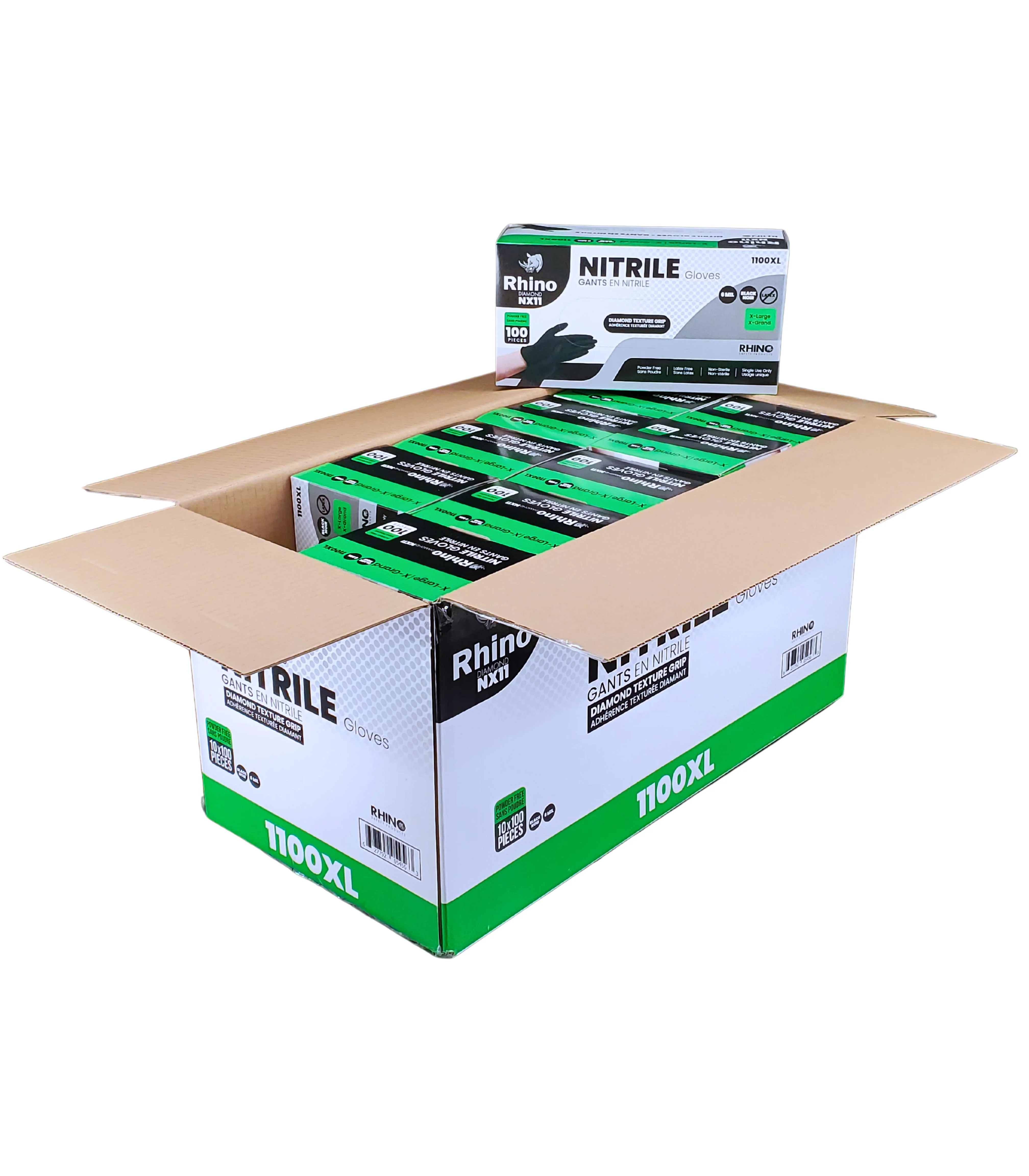 Rhino - NX11 - Black Nitrile Gloves - Diamond - 6mil - Extra Large - 1100XL - Image 4