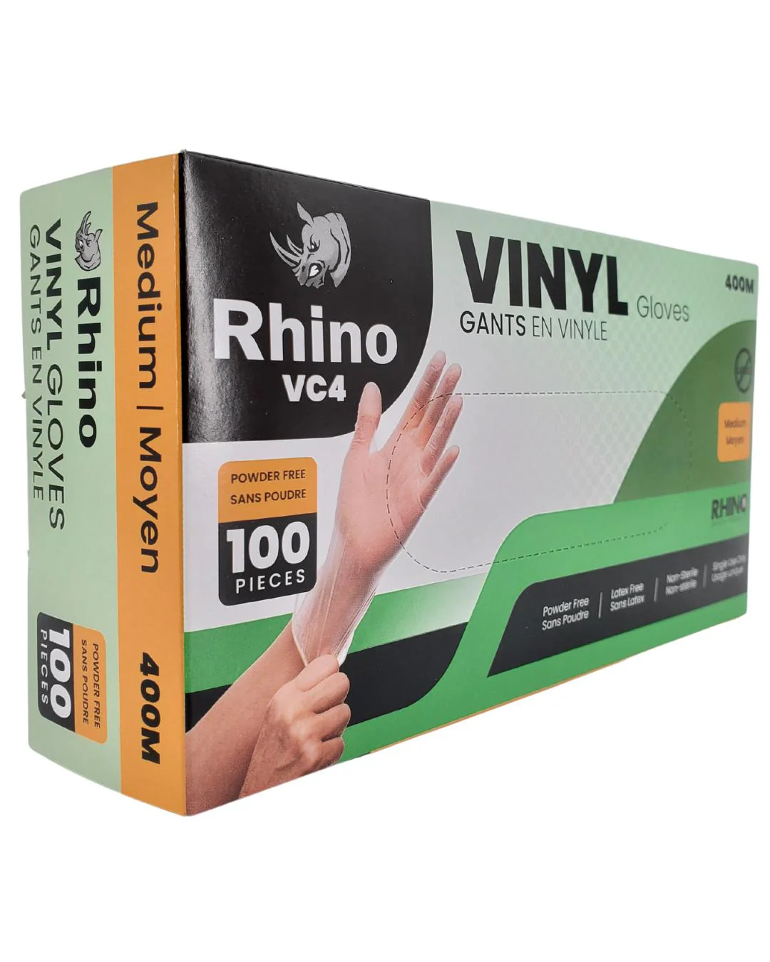 Rhino - VC4 - Clear Vinyl Gloves - Medium - 400M - Image 9