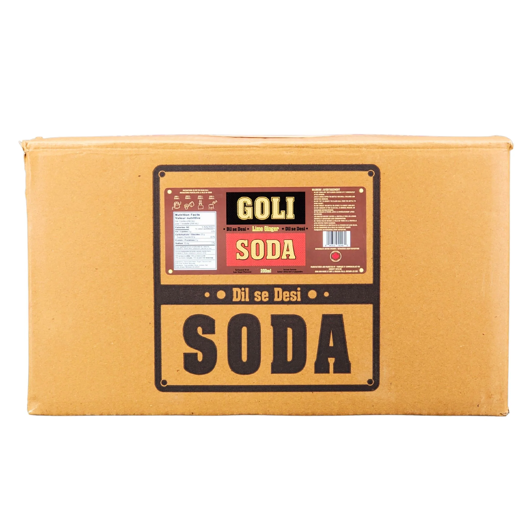 Goli Soda - Lime Ginger - Carbonated - Glass Bottle - Image 5