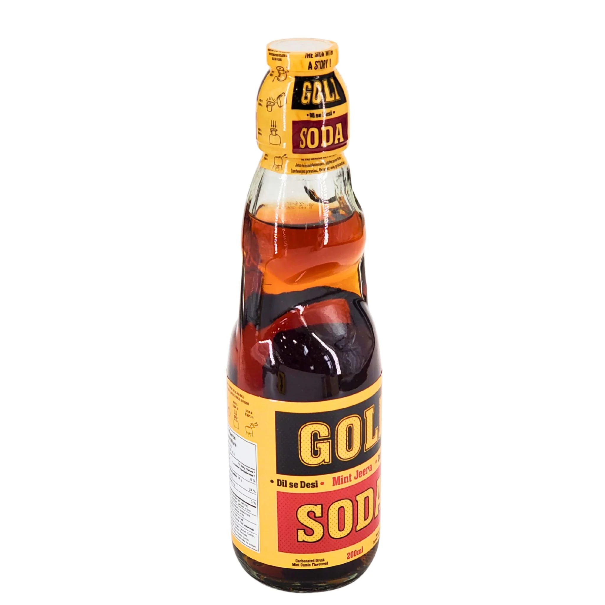 Goli Soda - Mint Jeera - Carbonated - Glass Bottle - Image 4