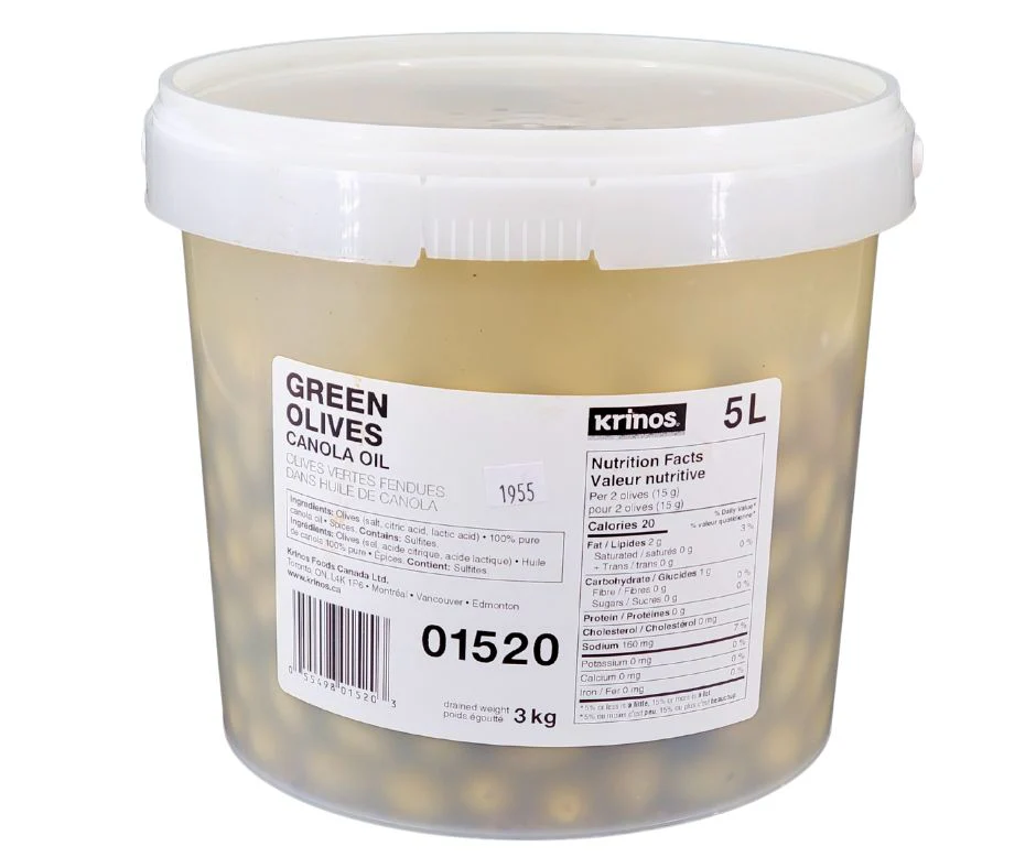 Green Cracked Olives In Canola Oil - Image 2