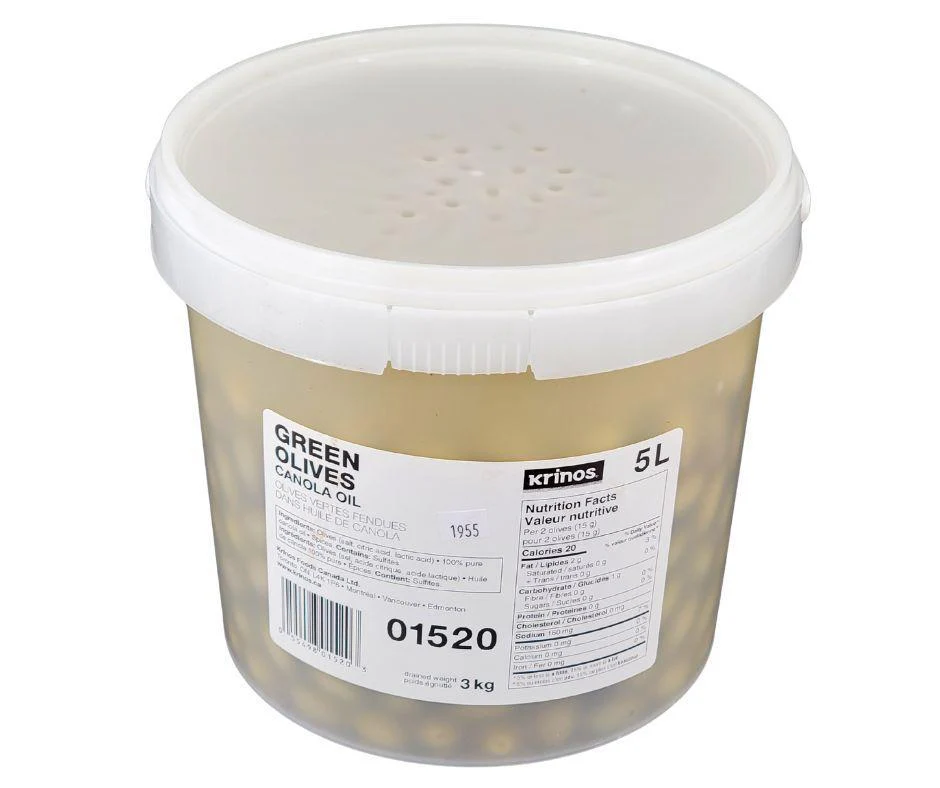Green Cracked Olives In Canola Oil - Image 3