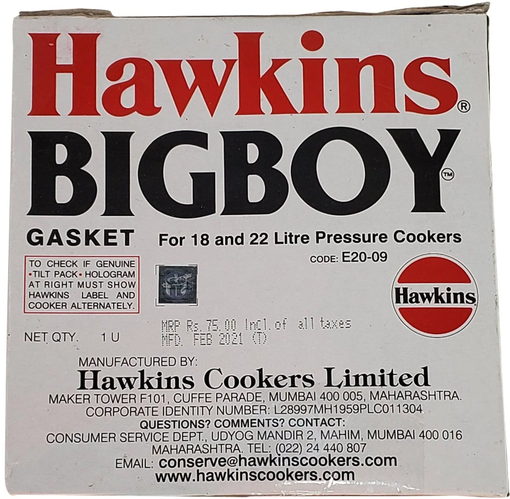 Hawkins - BB Gasket E2009 - 18L to 22L - Image 2