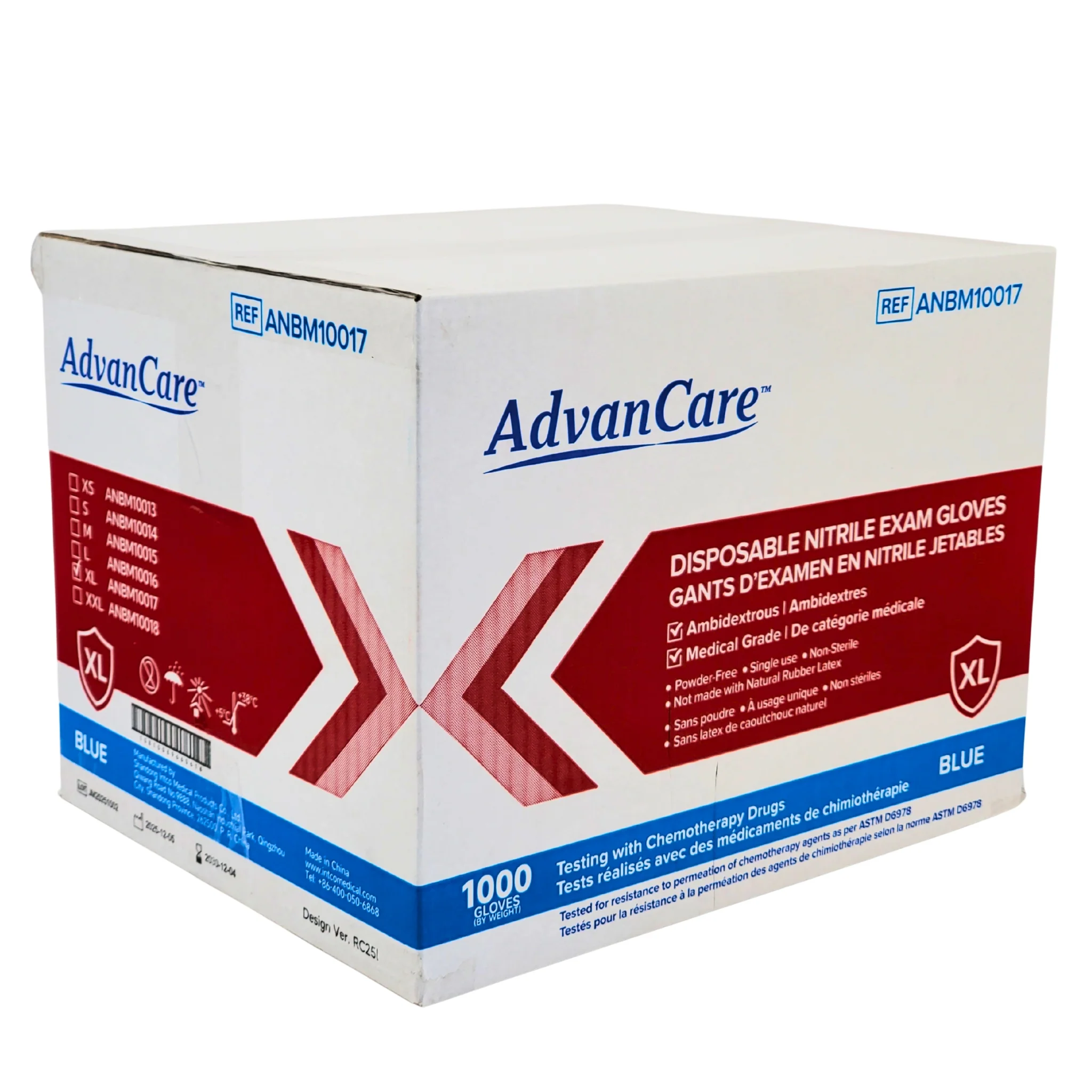 Advance Care - Nitrile Gloves Exam - Blue - X large - Image 3