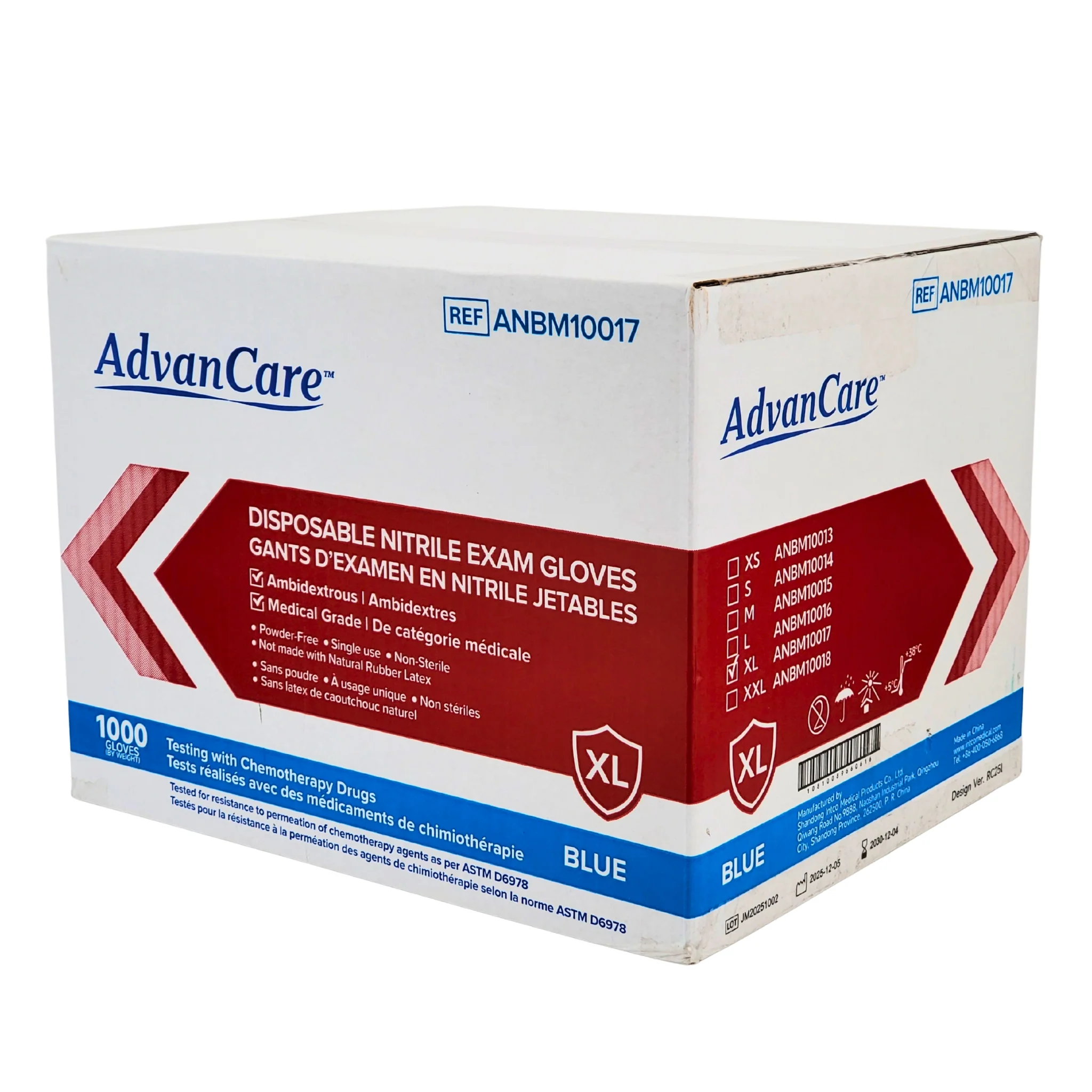 Advance Care - Nitrile Gloves Exam - Blue - X large - Image 4