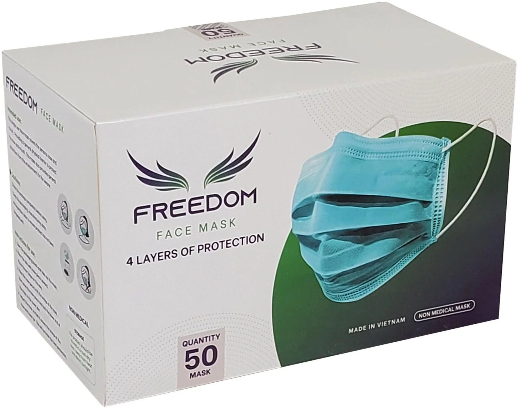 Disposable 3ply - Face Mask - Blue - Image 2