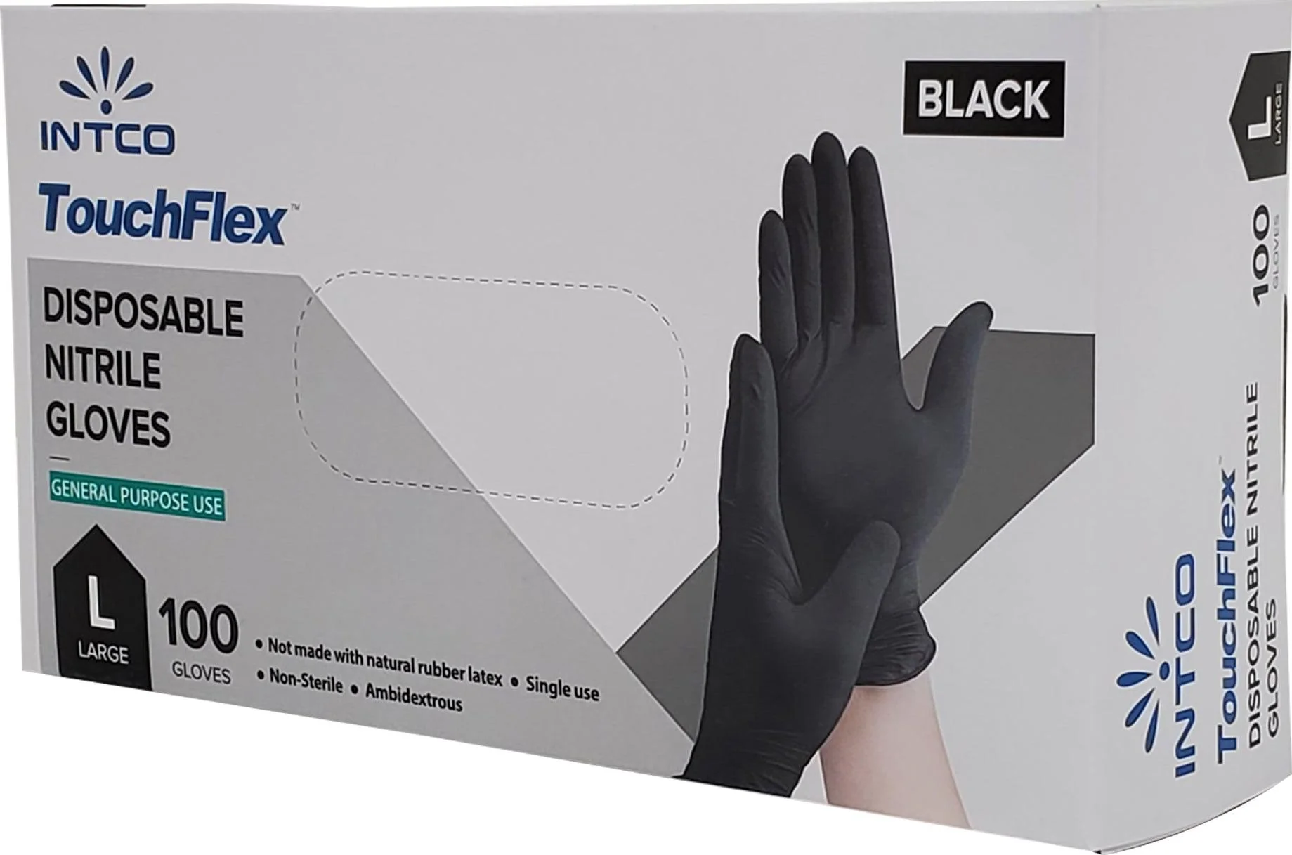 Touch Flex - Nitrile Gloves Exam - Black - Large - Image 2