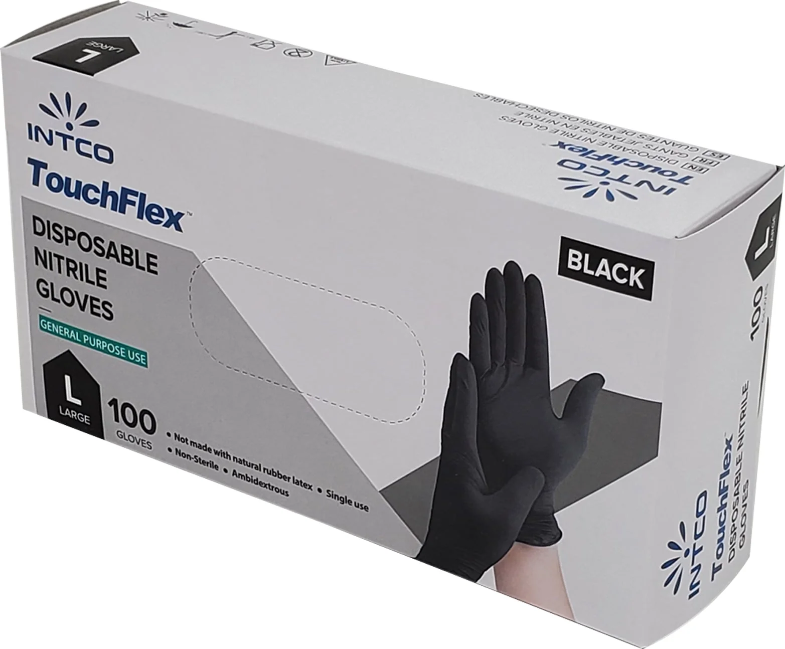 Touch Flex - Nitrile Gloves Exam - Black - Large - Image 4