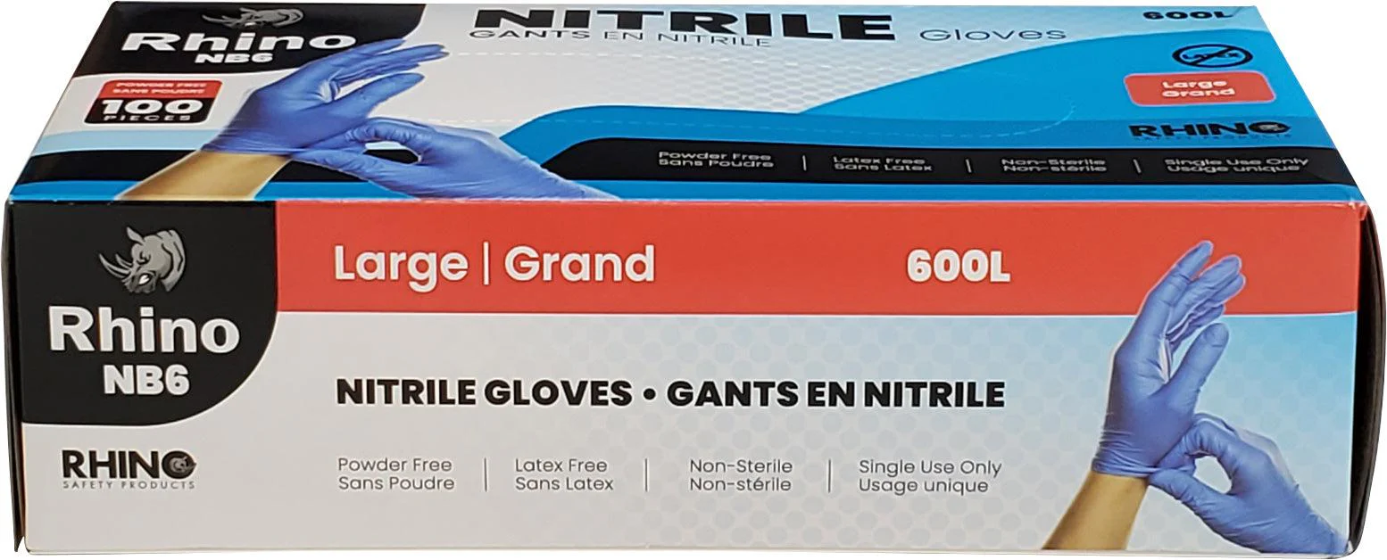 Rhino - NB6 - Blue Nitrile Gloves - Large - 600L - Image 10