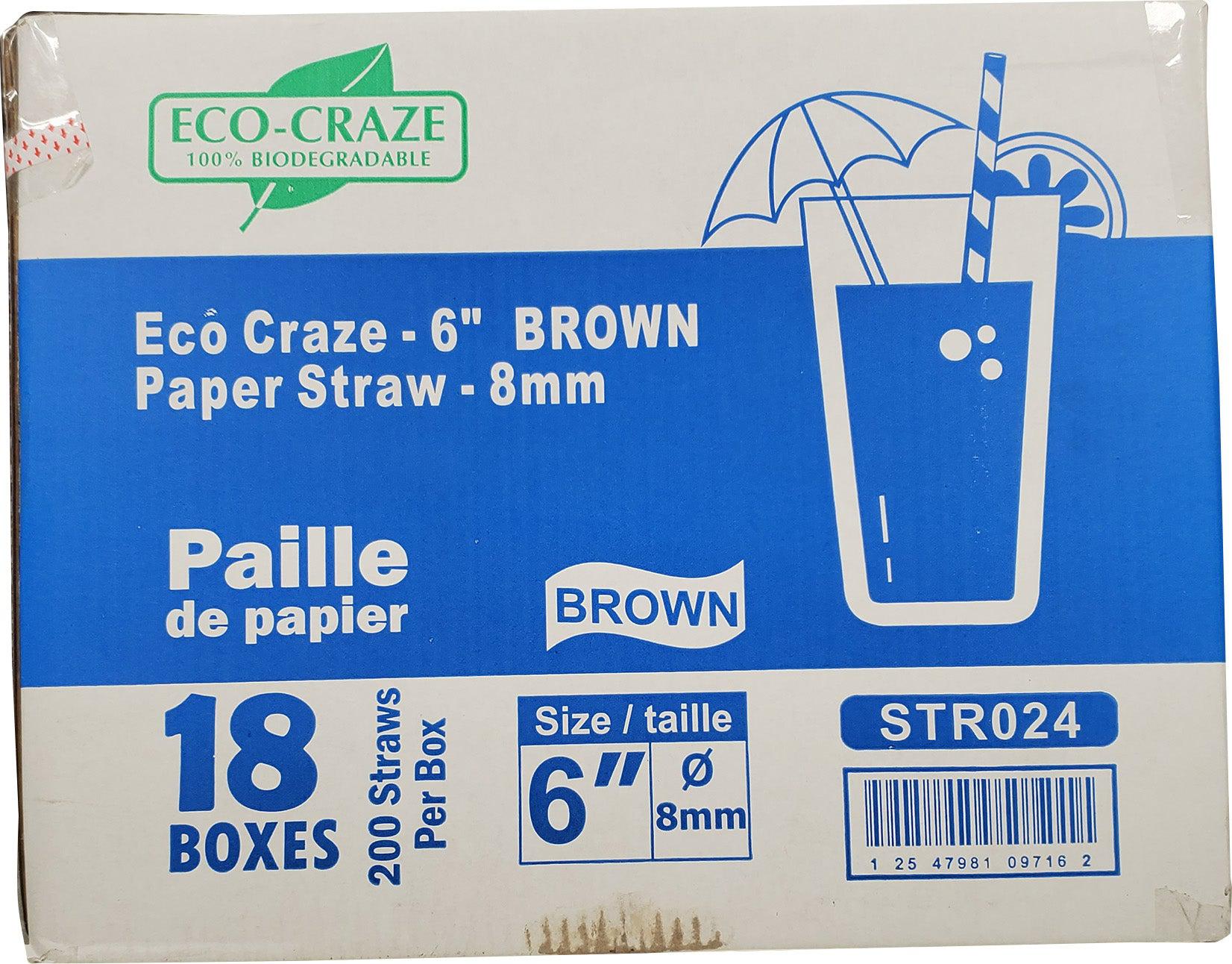 XC - Eco-Craze - 6" Brown Paper Straw - 8mm - Image 3