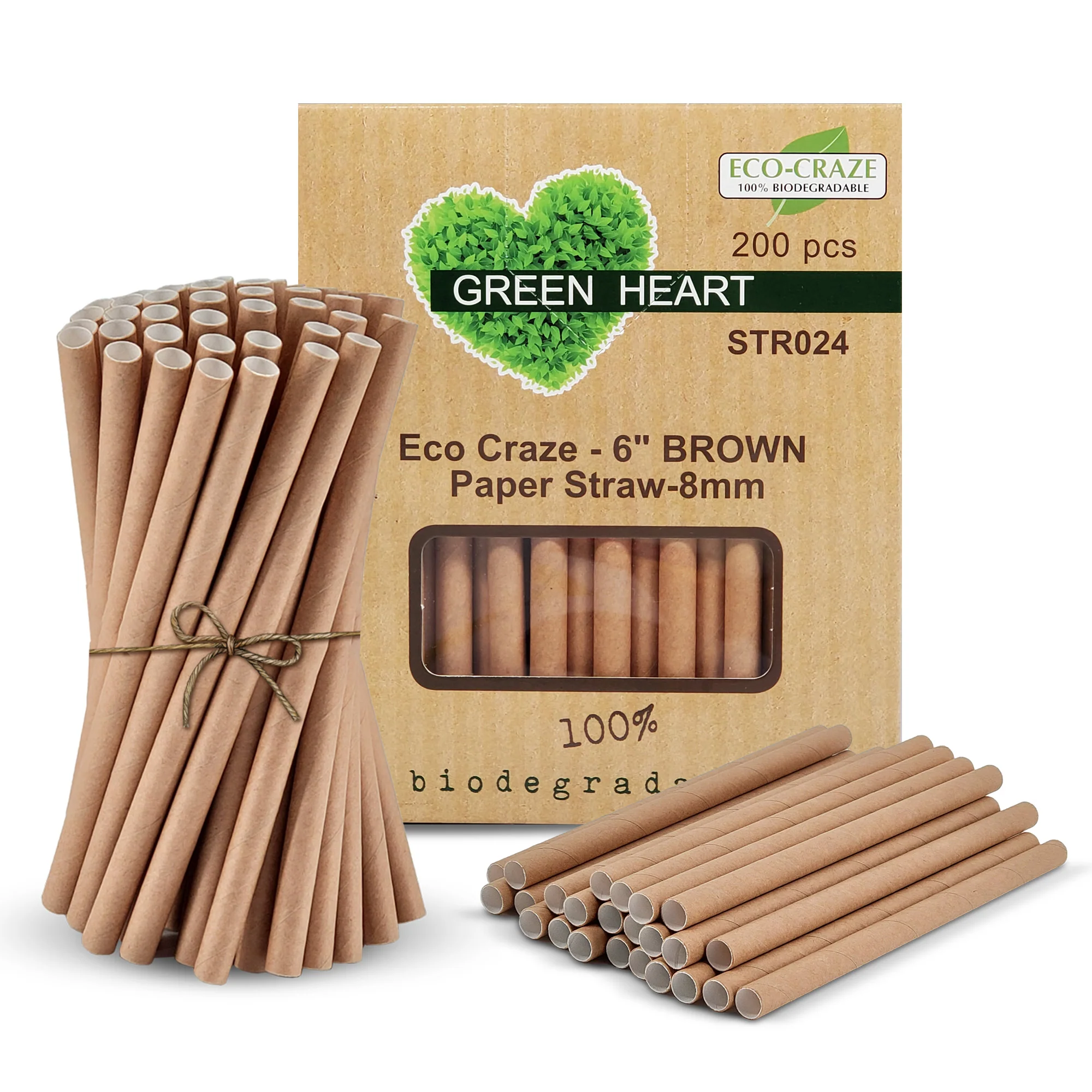 XC - Eco-Craze - 6" Brown Paper Straw - 8mm - Image 4