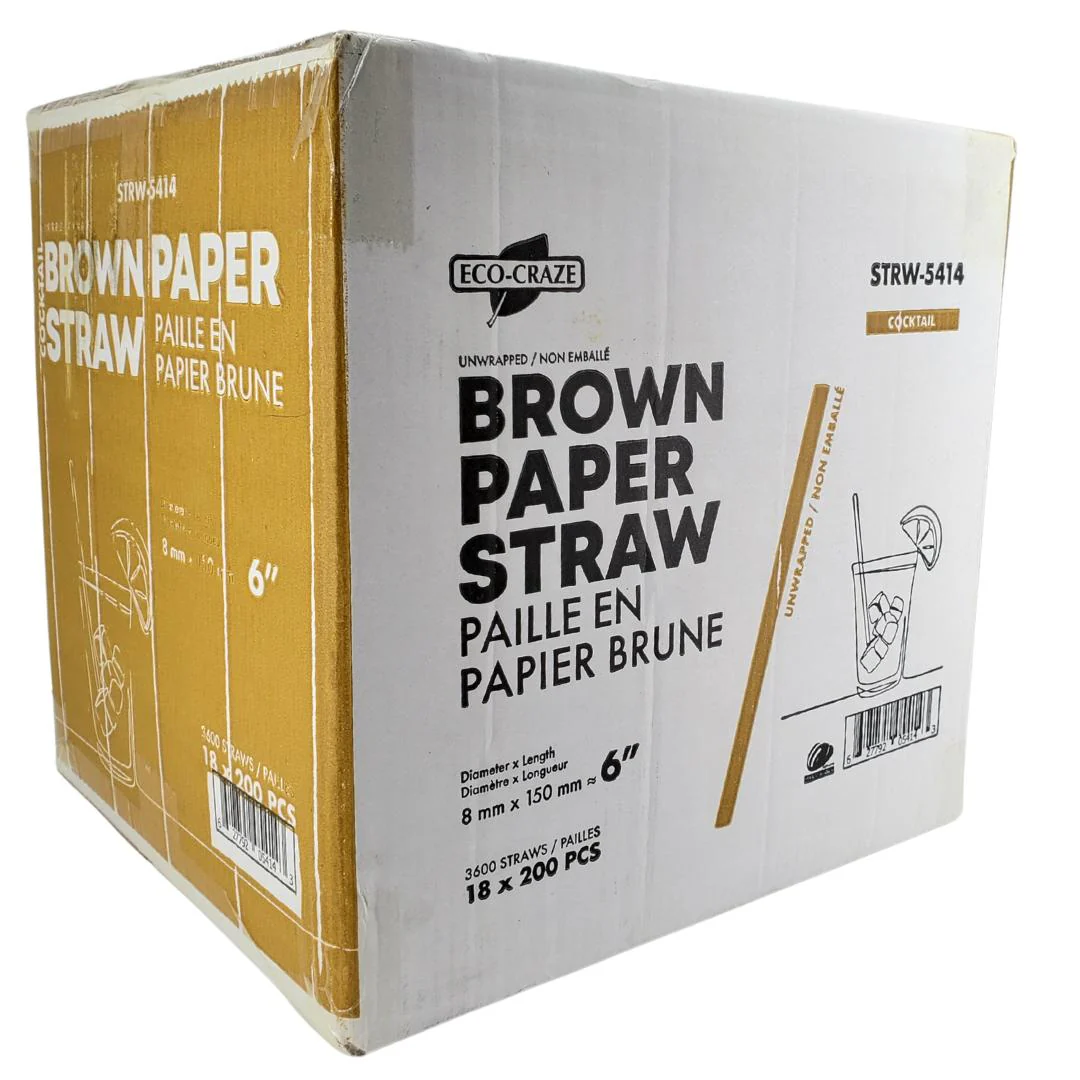 Eco-Craze - 6" Brown Paper Straw - 8 mm - Image 10