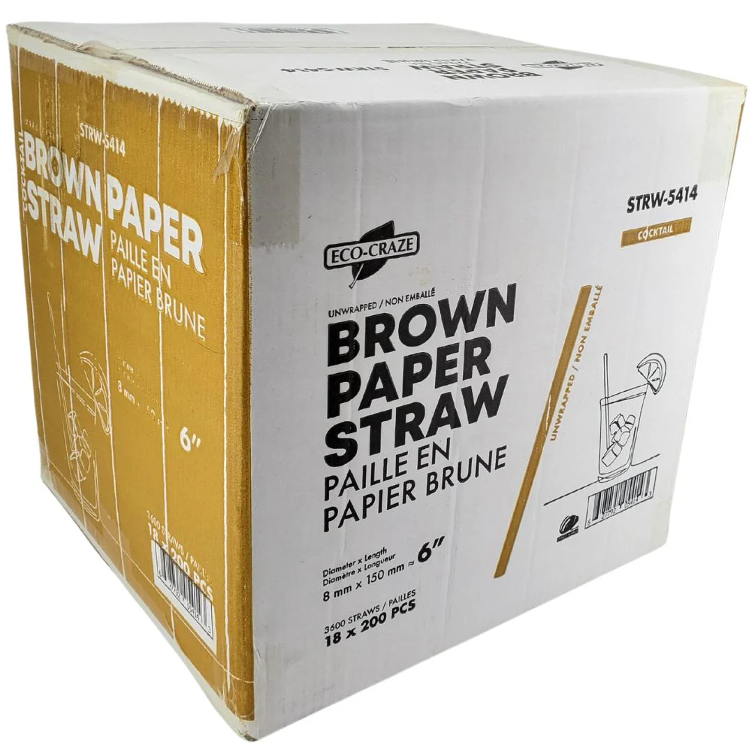 Eco-Craze - 6" Brown Paper Straw - 8 mm - Image 11