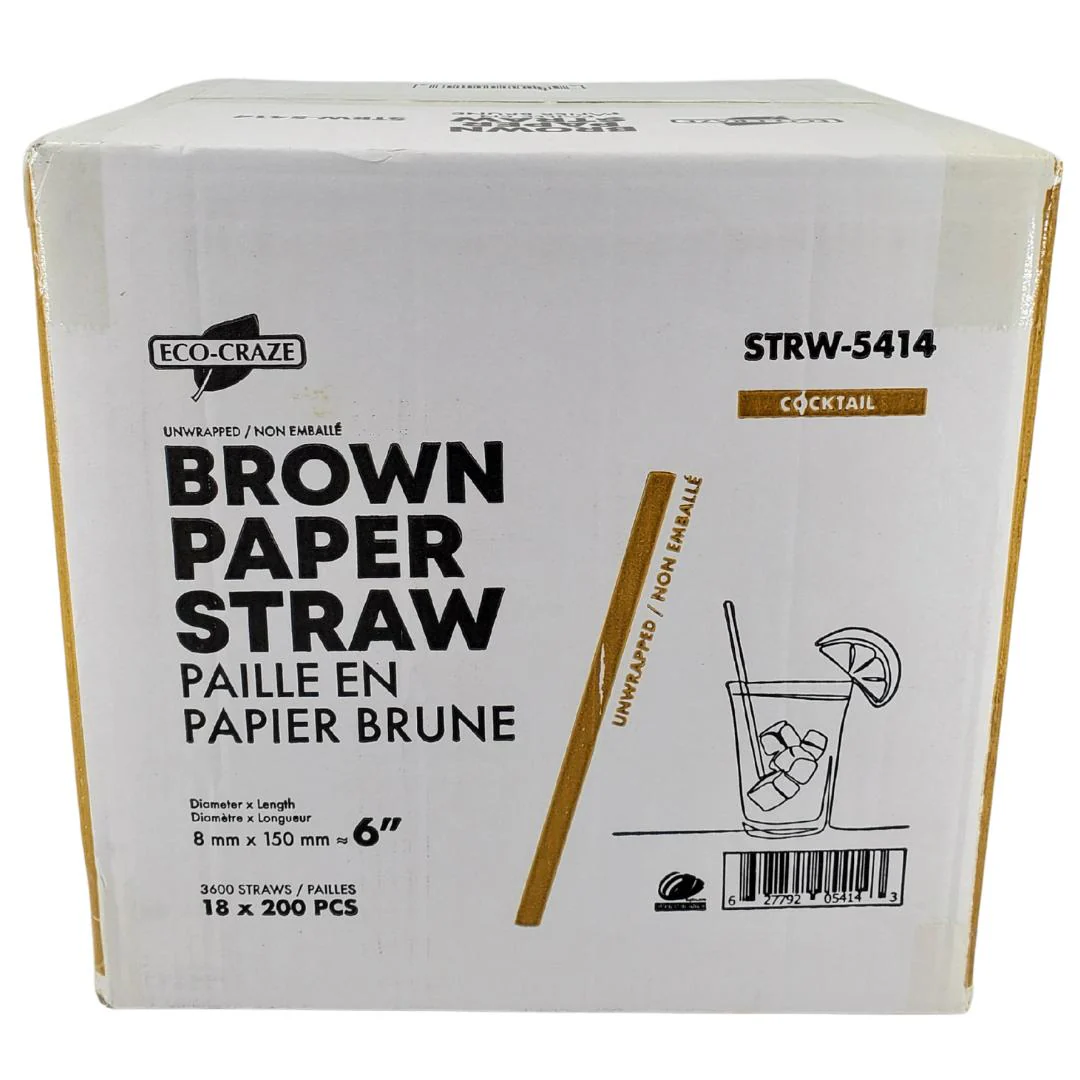 Eco-Craze - 6" Brown Paper Straw - 8 mm - Image 8