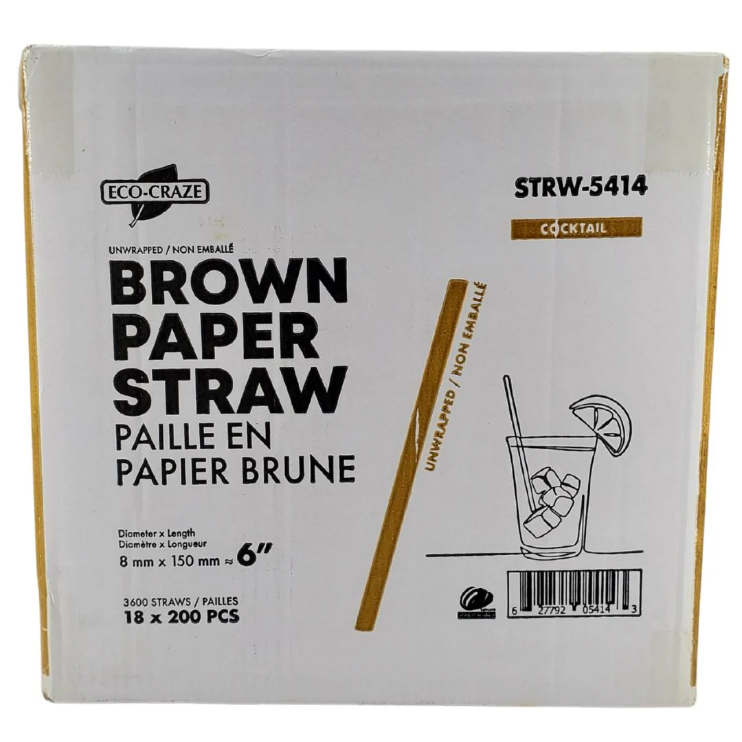 Eco-Craze - 6" Brown Paper Straw - 8 mm - Image 9