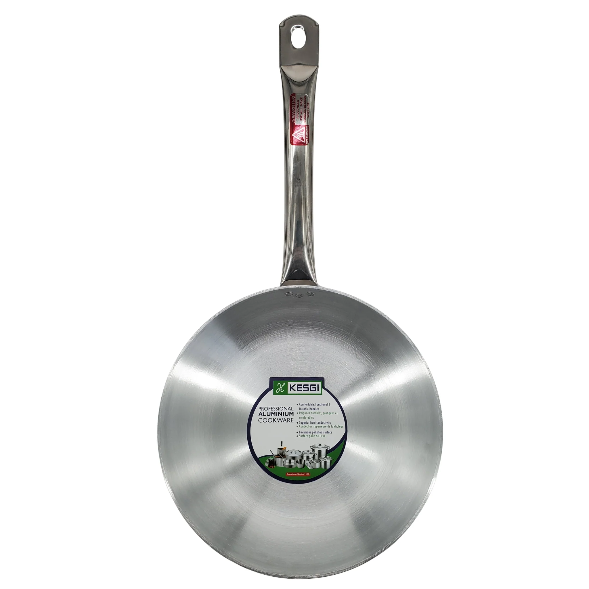 Kesgi - 10" Deep Fry Pan Metal Finish - Pipe Handle - Image 2