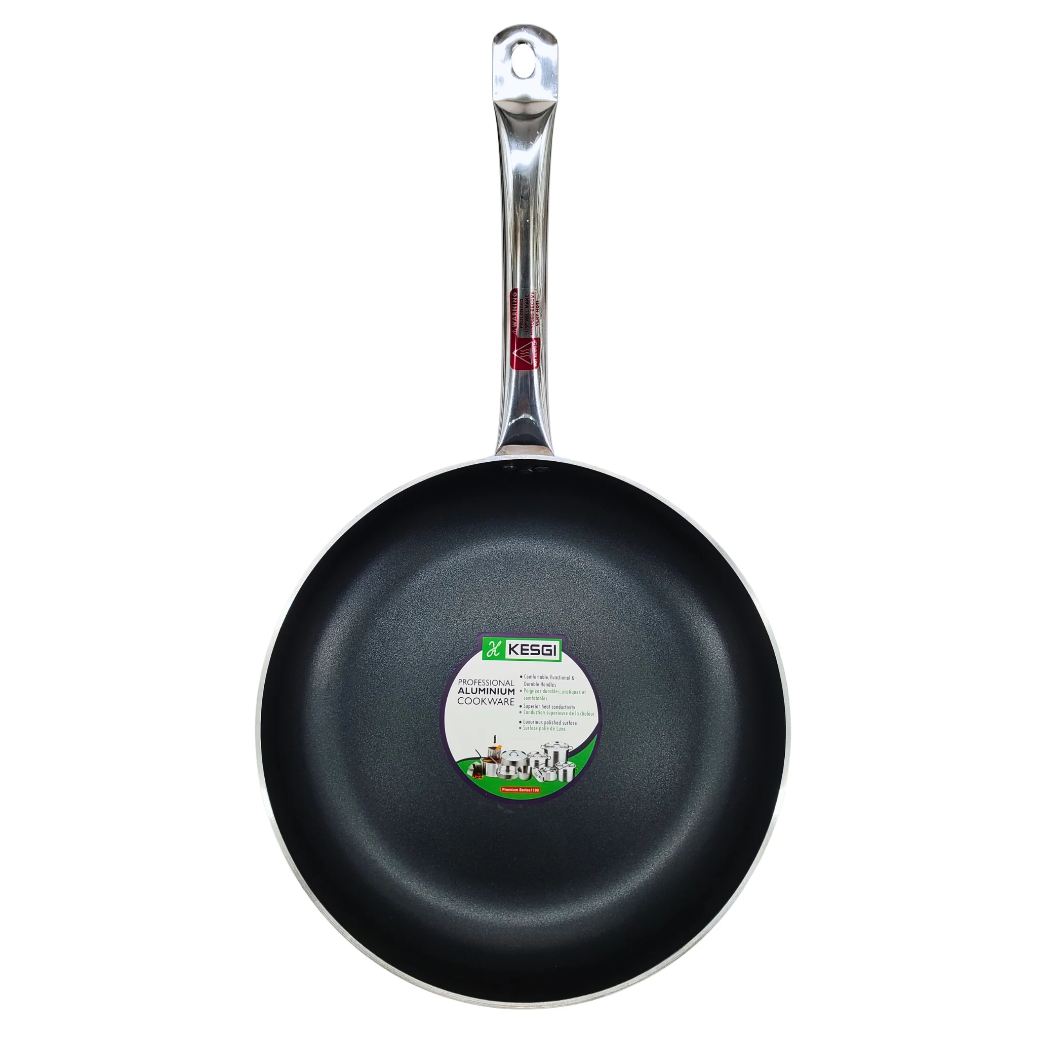 Kesgi - 12" Deep Fry Pan Non-Stick - Pipe Handle - Image 2