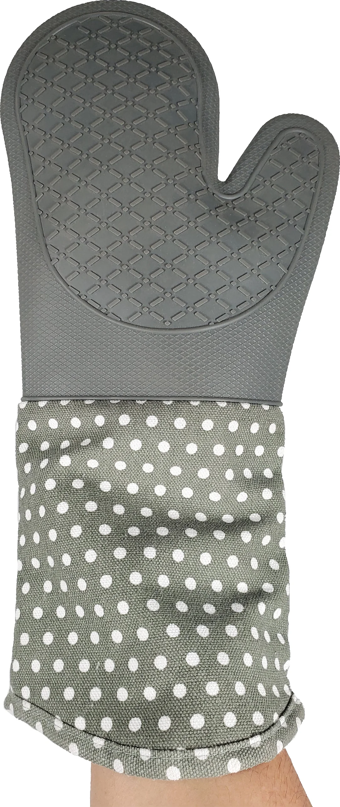 Oven Mitt - Silicone - Grey (1 pair) - QF004Grey - Image 2