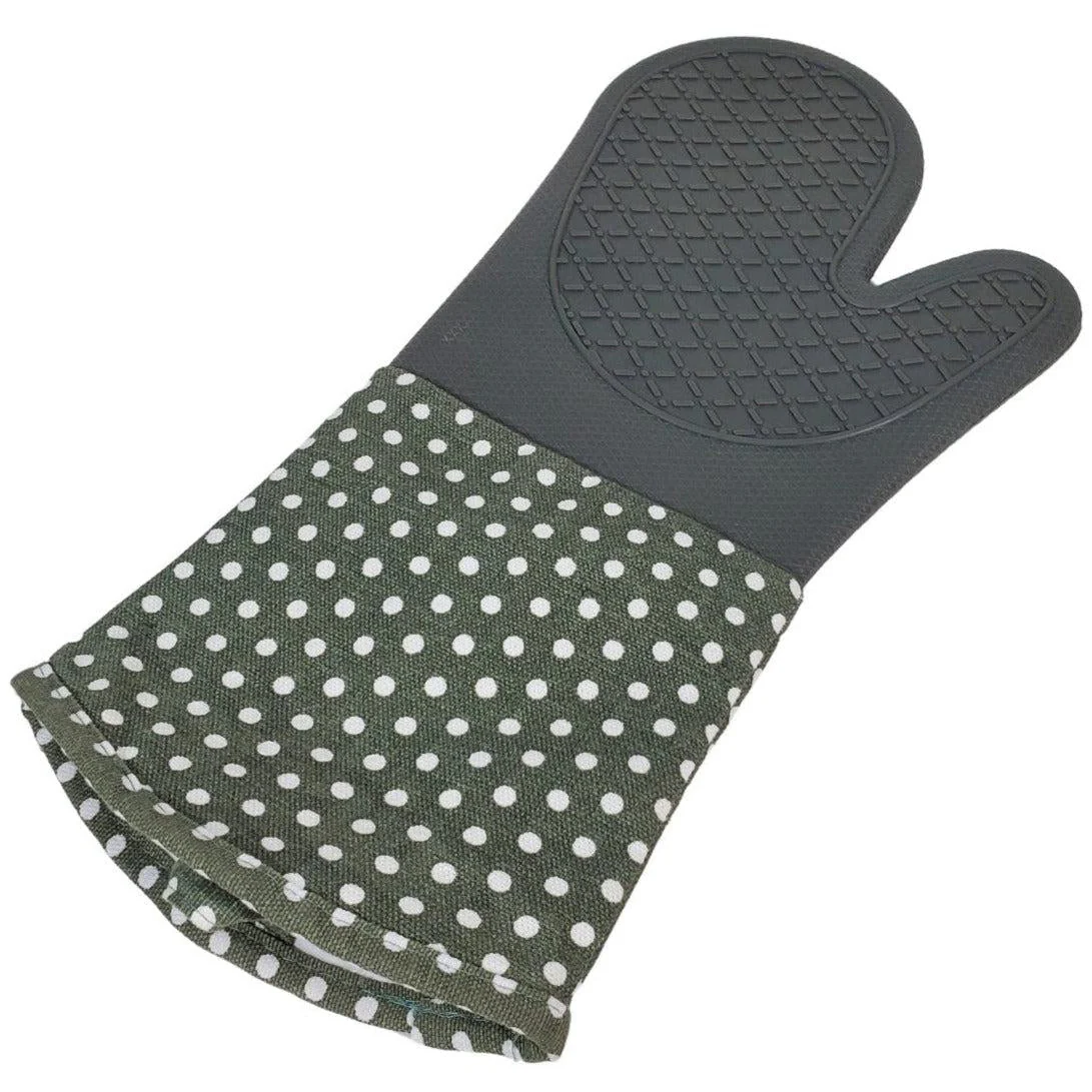 Oven Mitt - Silicone - Grey (1 pair) - QF004Grey - Image 3