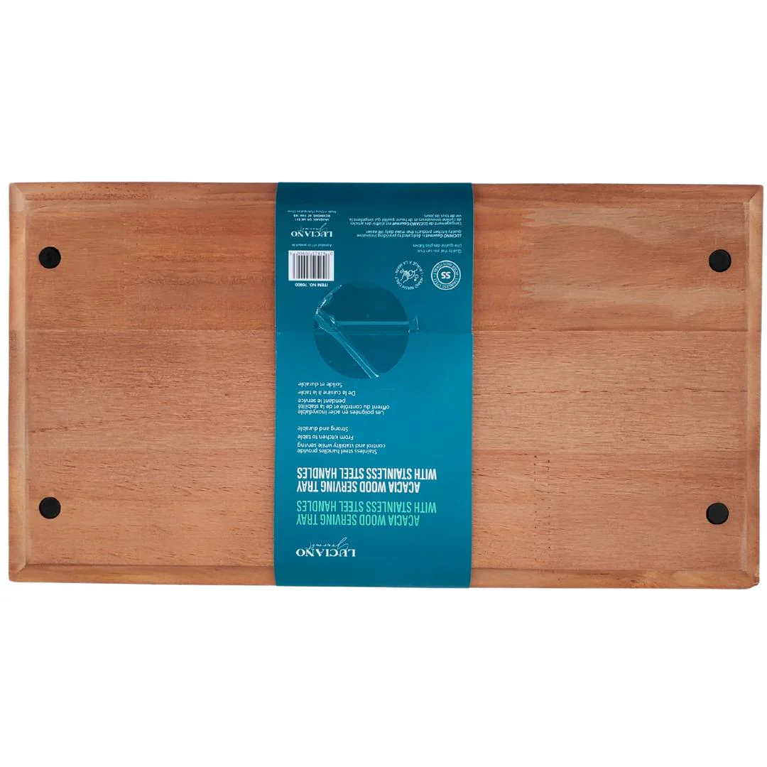 LeGourmet -  Acacia Wood Serving Tray w/ Handle, 15.25x8.25" - Image 2