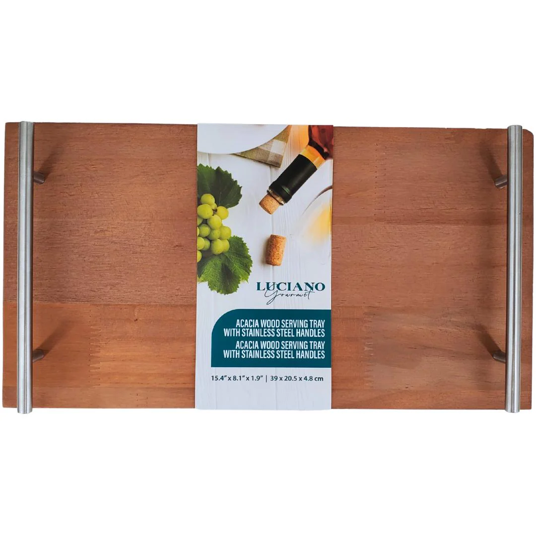 LeGourmet -  Acacia Wood Serving Tray w/ Handle, 15.25x8.25" - Image 5
