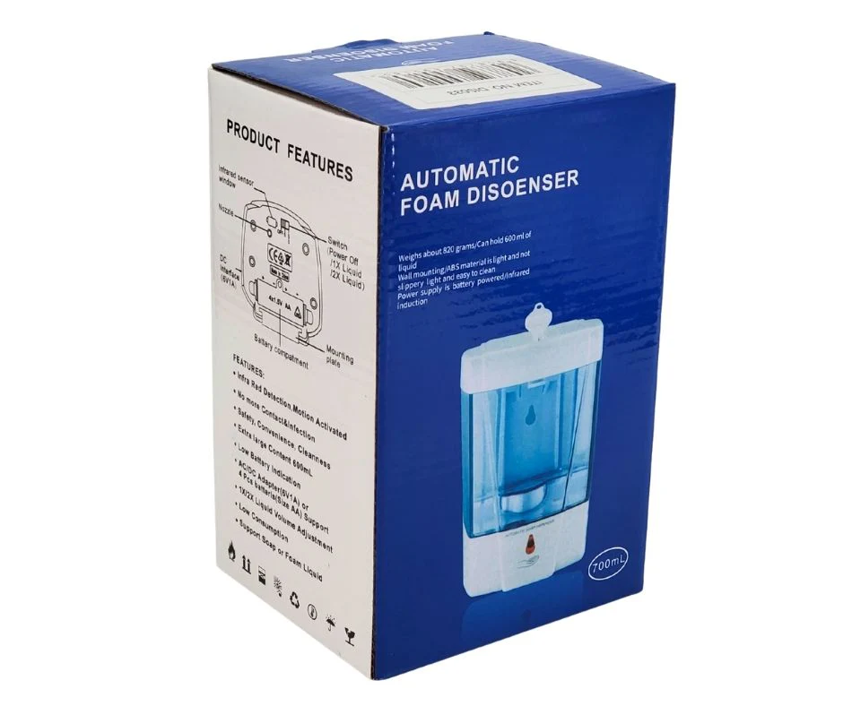 Liquid Soap Dispenser - 700ml - Automatic Sensor - White & Clear - ReQ 4 'AA' Battery - Image 6
