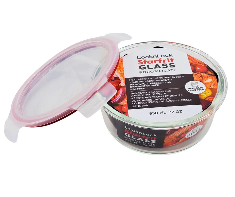 Lock & Lock - Glass Container - Round - 950ML 08/20 - Image 2