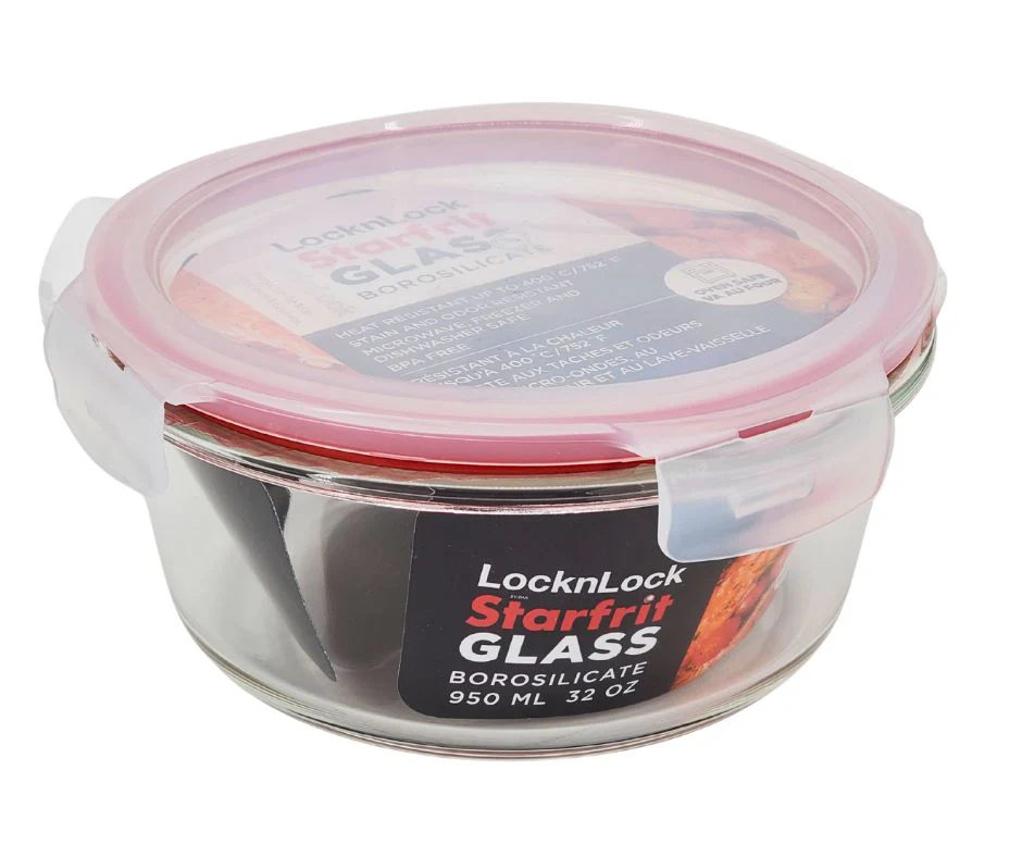 Lock & Lock - Glass Container - Round - 950ML 08/20 - Image 3