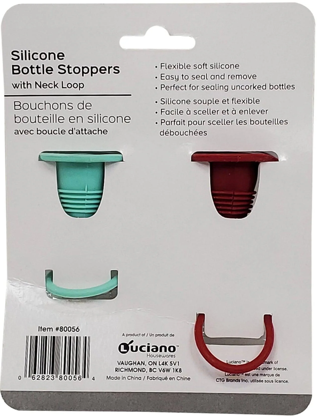 CLR - Luciano - 2-pc Silicone Bottle Stopper - DISCONTINUED - Image 2