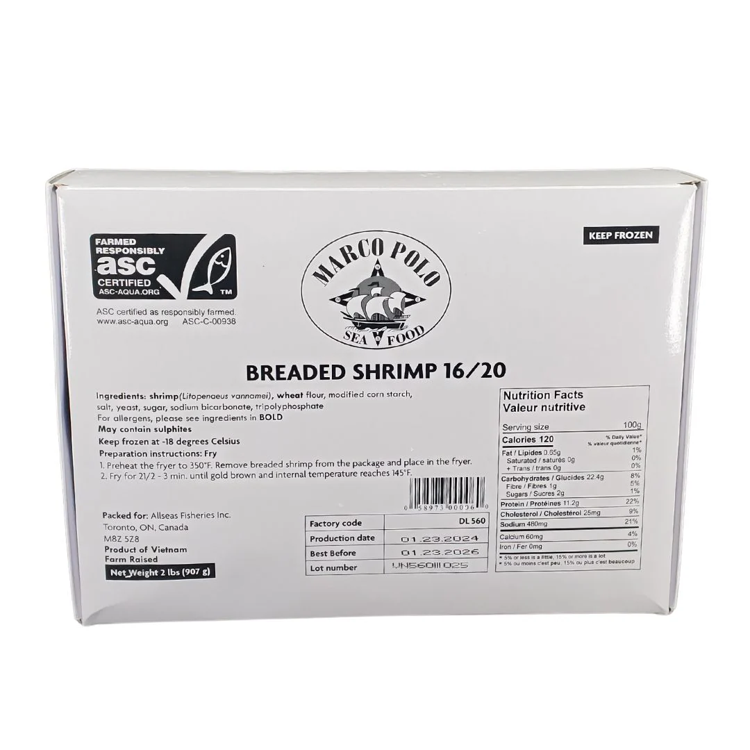 Marco Polo - 16-20 Regular Breaded Butterfly Shrimp - Image 2
