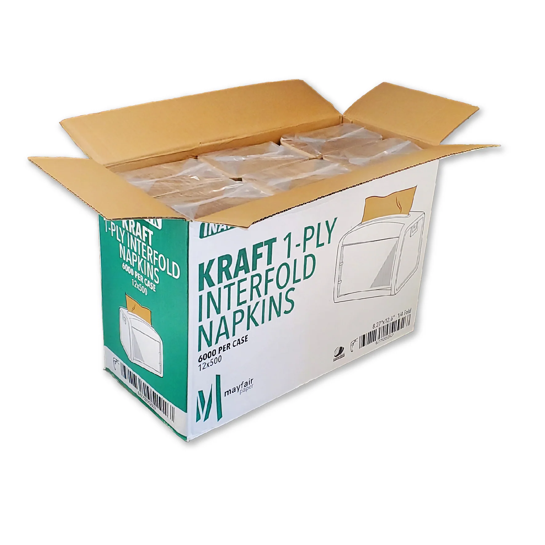 Mayfair - 1 ply Interfold Napkins 1/4 Fold - Kraft - INAP01K - Image 3