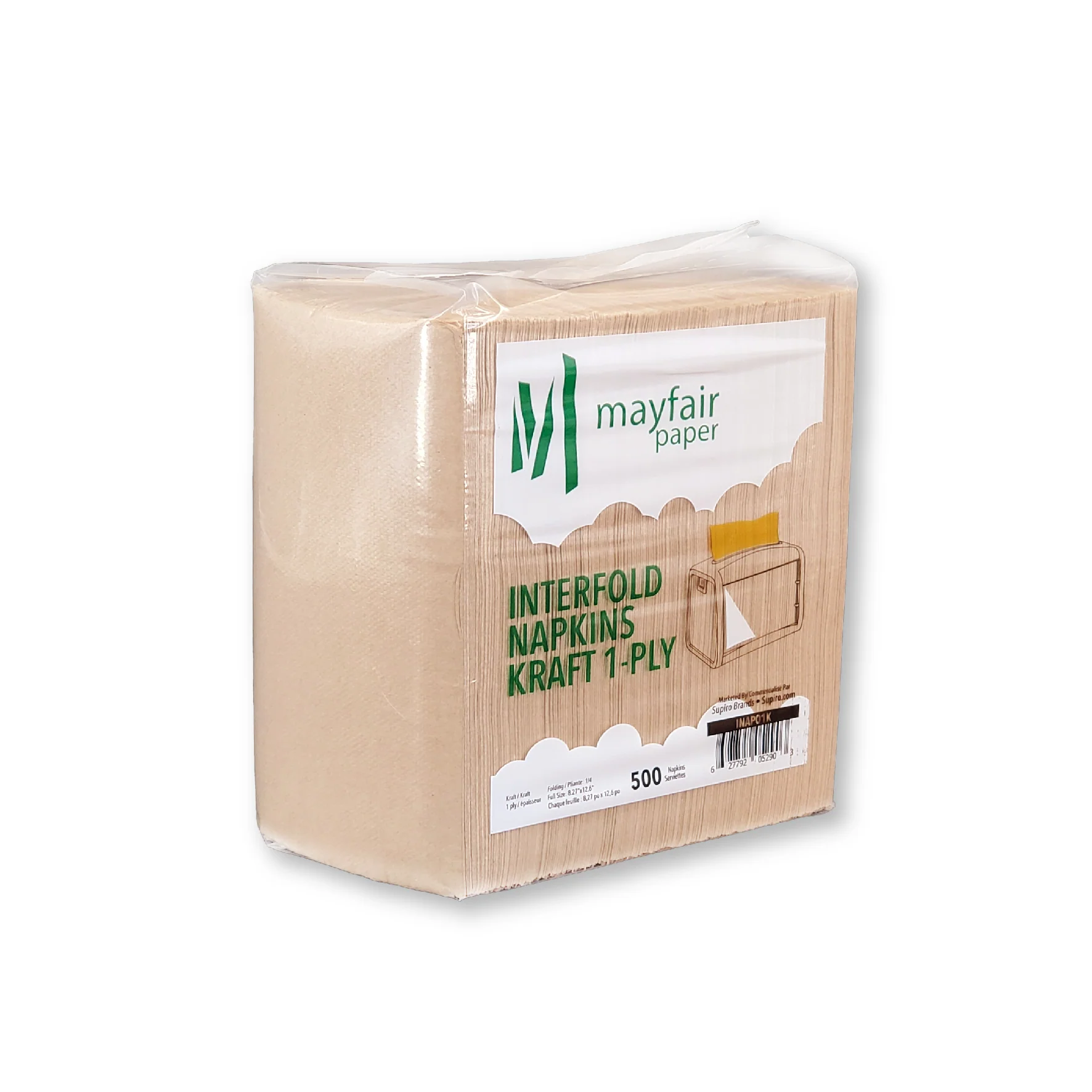 Mayfair - 1 ply Interfold Napkins 1/4 Fold - Kraft - INAP01K - Image 4