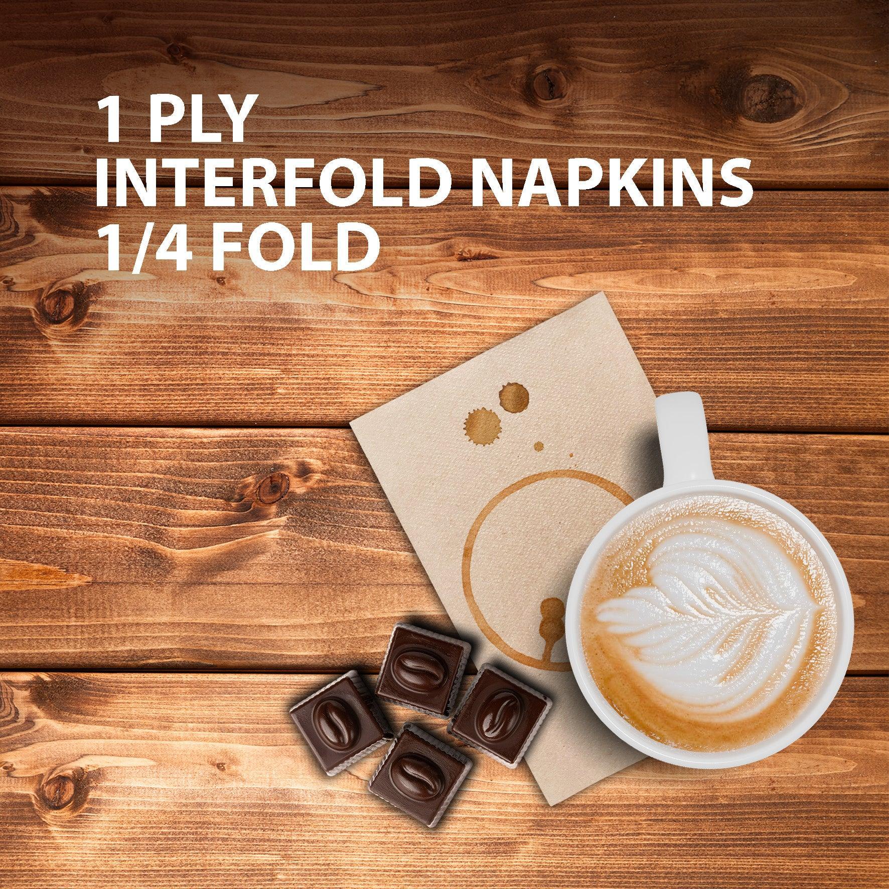 Mayfair - 1 ply Interfold Napkins 1/4 Fold - Kraft - INAP01K - Image 6